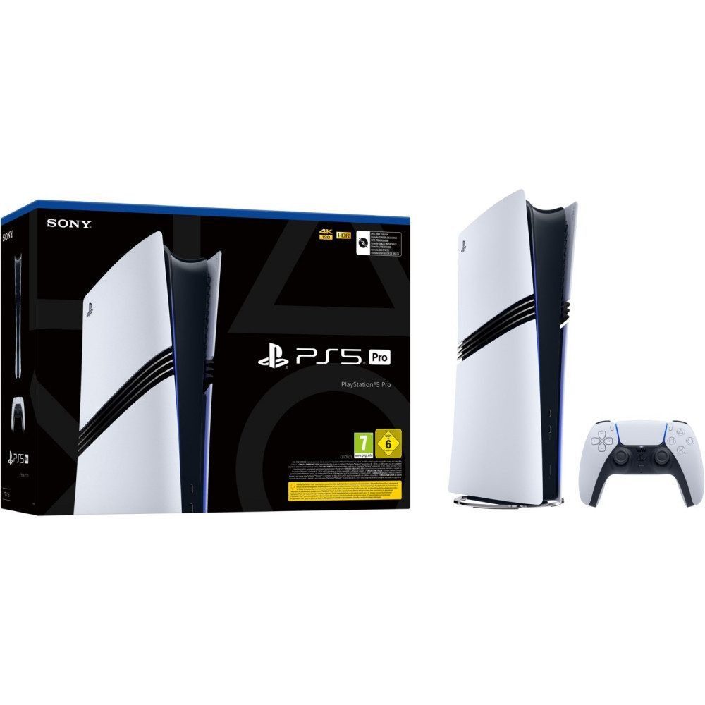 Sony Professional Sony PlayStation 5 Pro Konsole 2 TB Digital Edition 2TB (1 St), 2 TB SSD, PSSR, erweitertes Raytracing, 4K bis 120 FPS, Wi-Fi 7