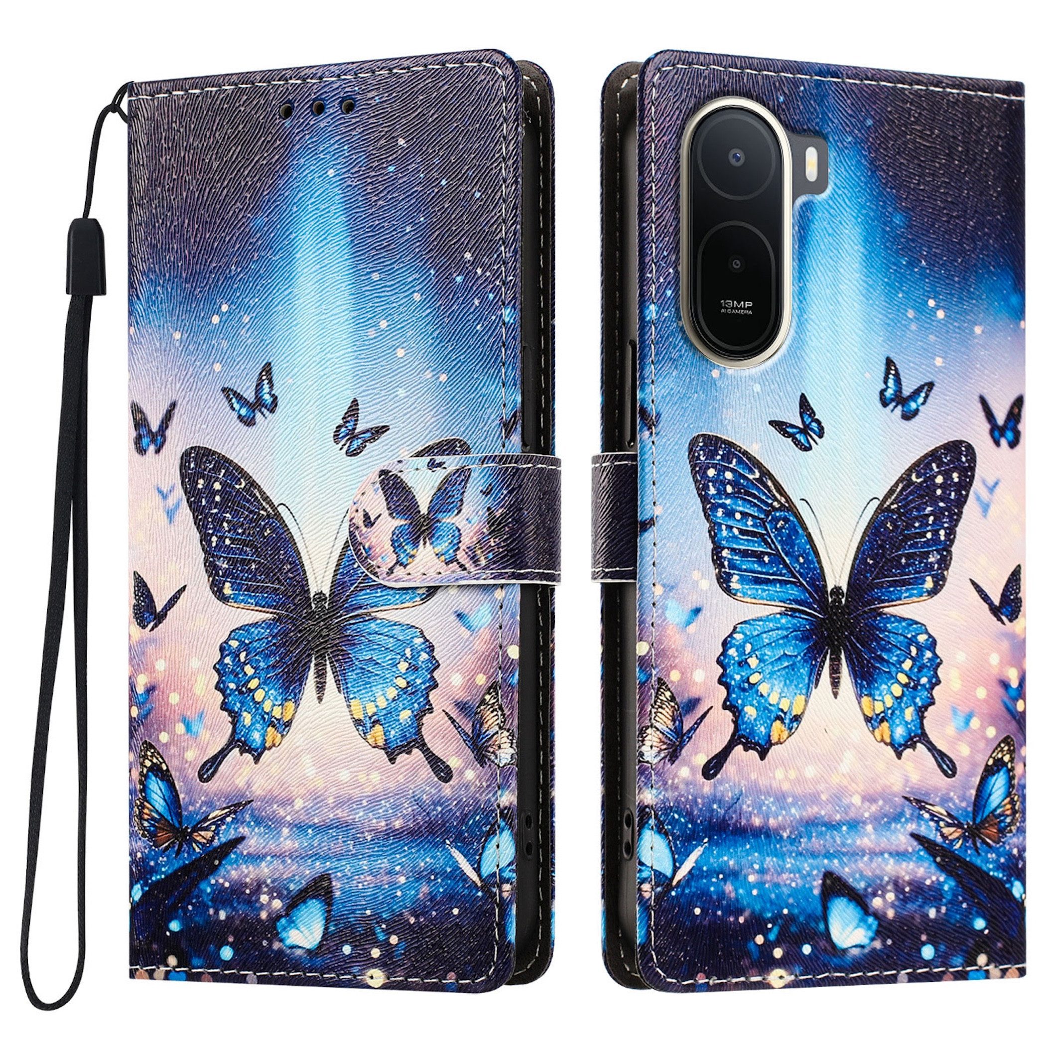 Wigento Handyhülle Klapphülle für Xiaomi Redmi A7 Pro Kunstleder Book Wallet Motiv 6,9 Zoll, Kartenfächer, Standfunktion