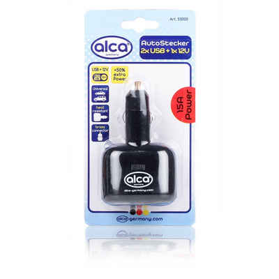 alca Auto Stecker 2 USB und 1 12V Multistecker KFZ Adapter