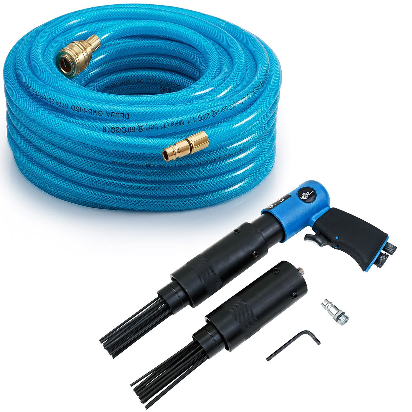 monzana Druckluftgeräte-Set, Druckluftschlauch 20m PVC Schnellkupplung 15 bar 1/4" Anschluss inkl.