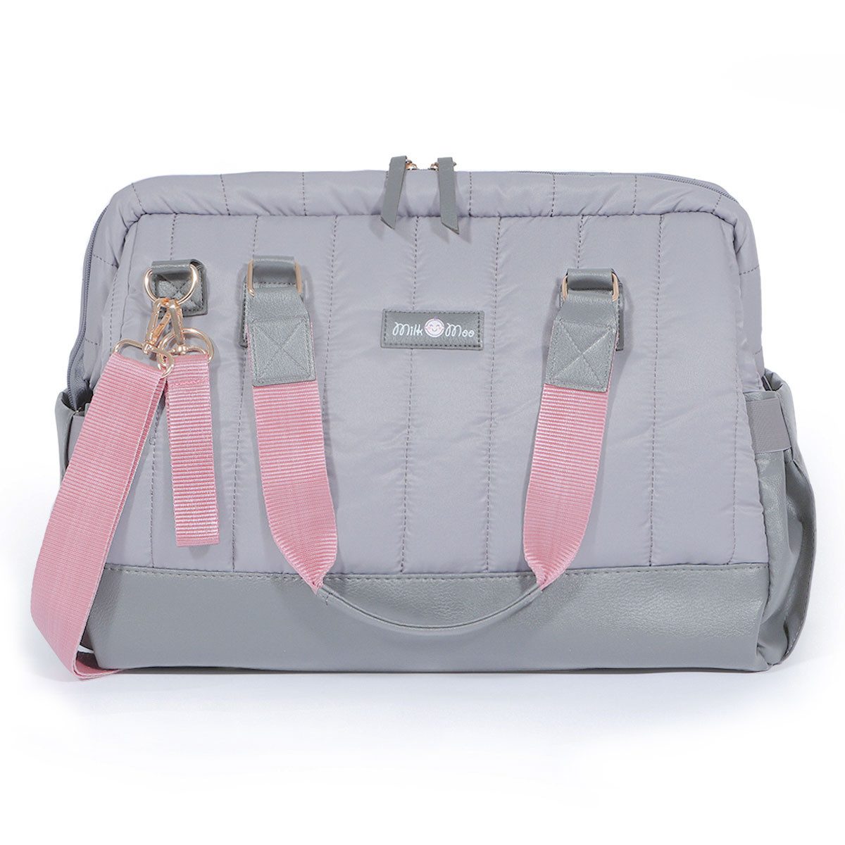 MILK&MOO Wickeltasche Milk&Moo Wickeltasche mit Kinderwagenriemen Anthrazit 42 cm