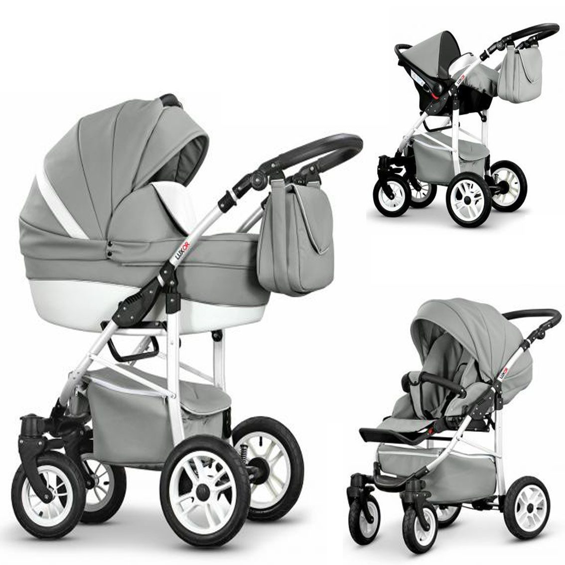 Kombi-Kinderwagen Craft Eco 4 in 1 inkl. Sportsitz, Autositz und Zubehör in 16 Farben