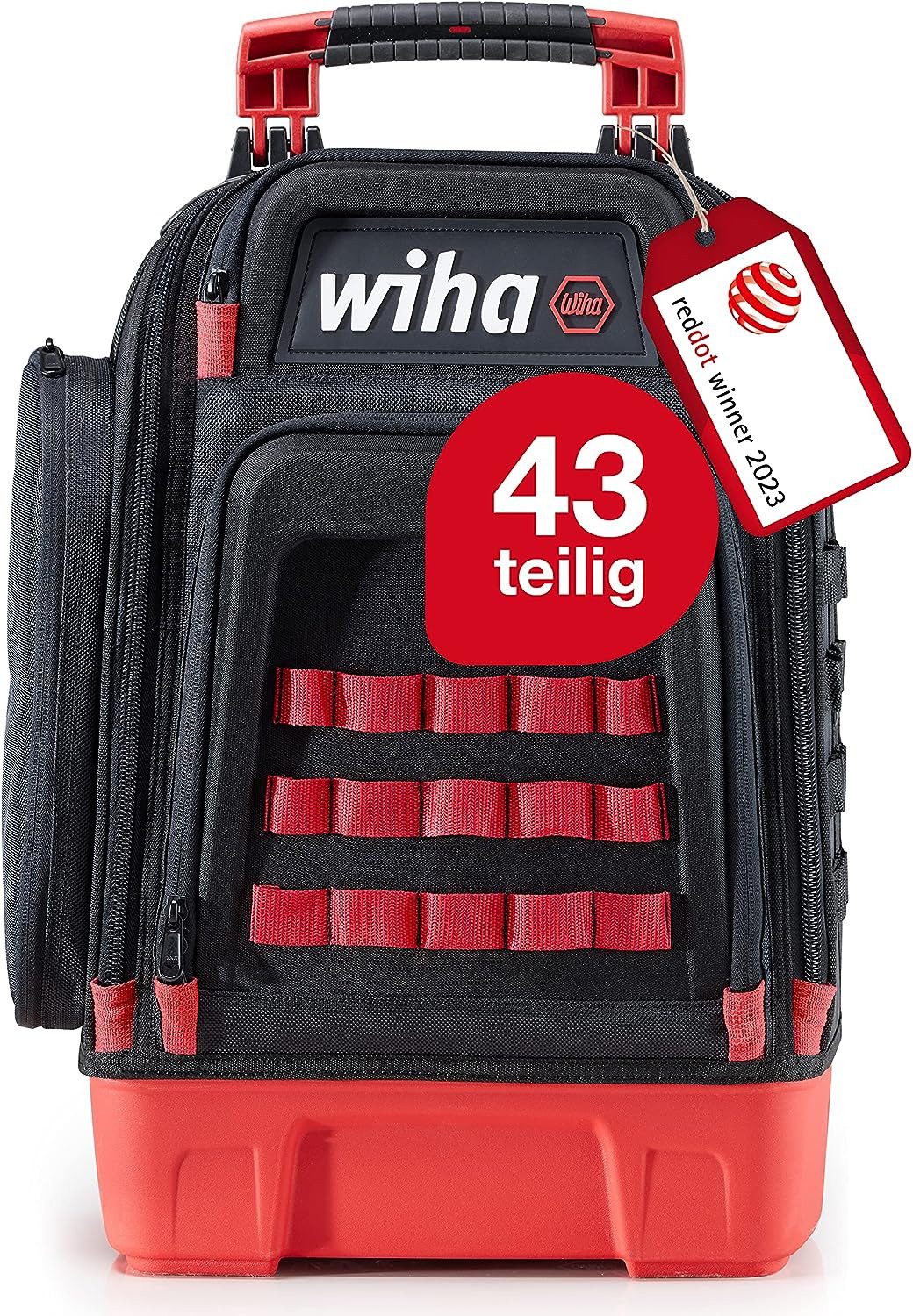 Wiha Werkzeugtasche (45529) - 43 tlg., Mechaniker Werkzeugrucksack, 41-tlg.