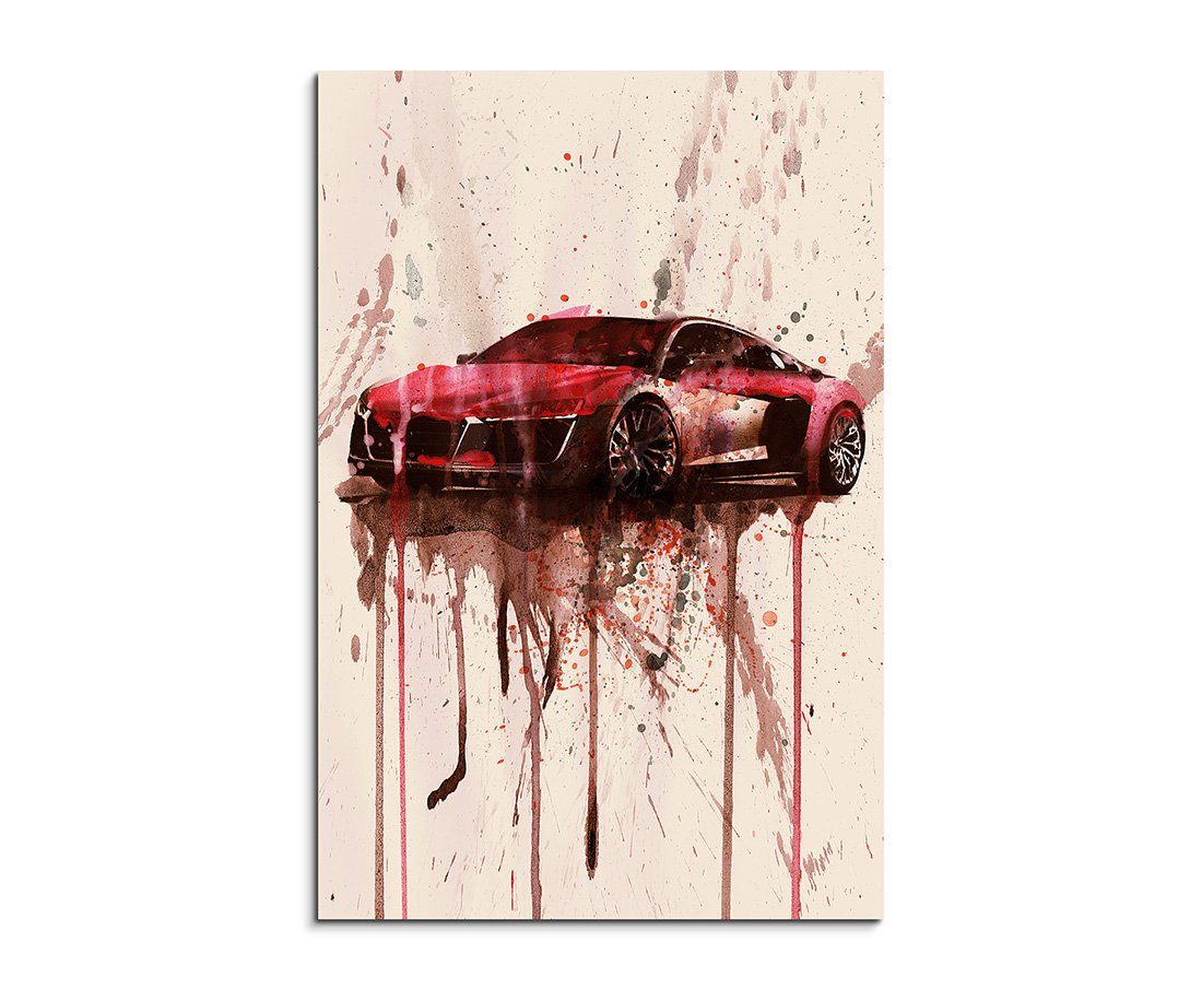 Sinus Art Leinwandbild Audi R8 90x60cm Aquarell Art Leinwandbild