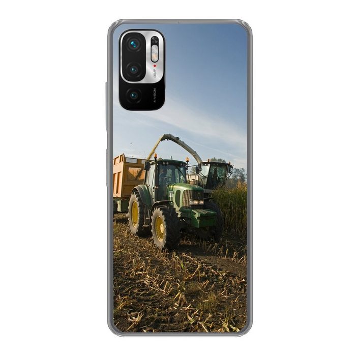 MuchoWow Handyhülle Traktor - Anhänger - Mais - Grün - Landleben Phone Case Handyhülle Xiaomi Redmi Note 10 5G Silikon Schutzhülle