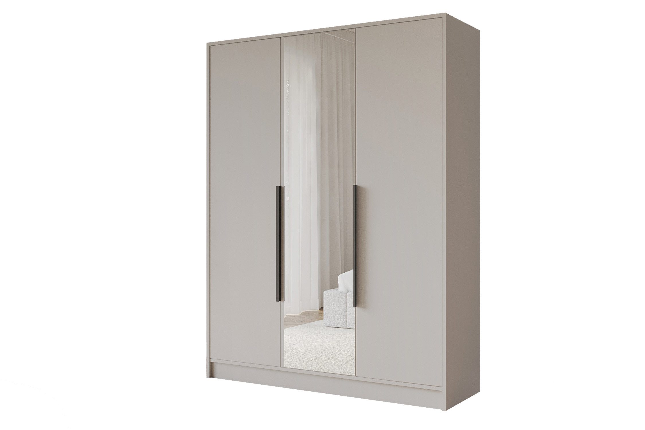 ALTDECOR Drehtürenschrank LESE (Kleiderschrank Garderobenschrank mit viel Stauraum, Moderner Schrank) Vielseitiger Drehtürenschrank mit Spiegeltüren Spiegel Flügeltüren