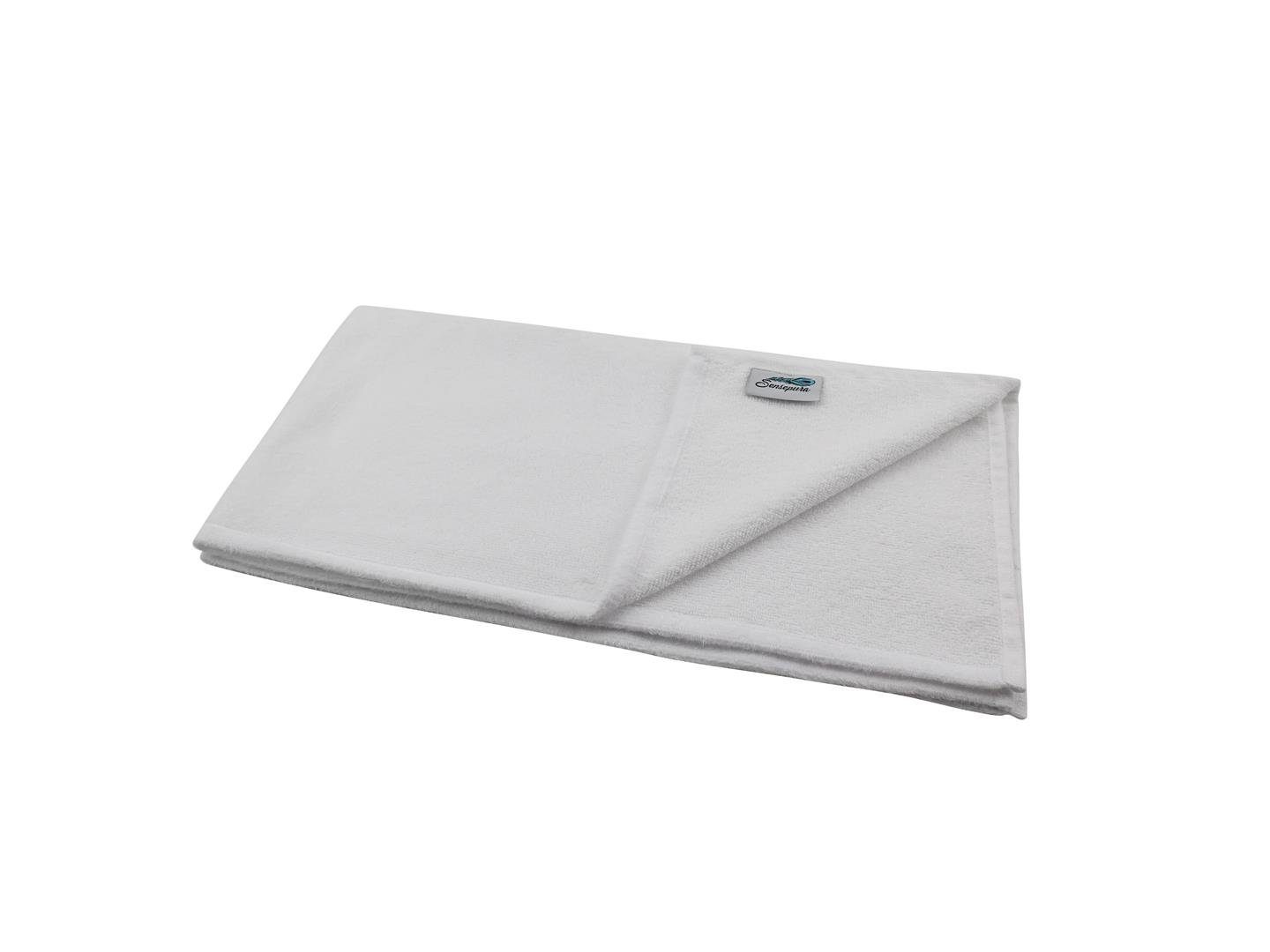 Sensepura Frottee-Qualität Baumwolle, 50x100 cm weiß, Handtuch Polyester, Baumwolle Polyester (1-St), Handtuch weiche