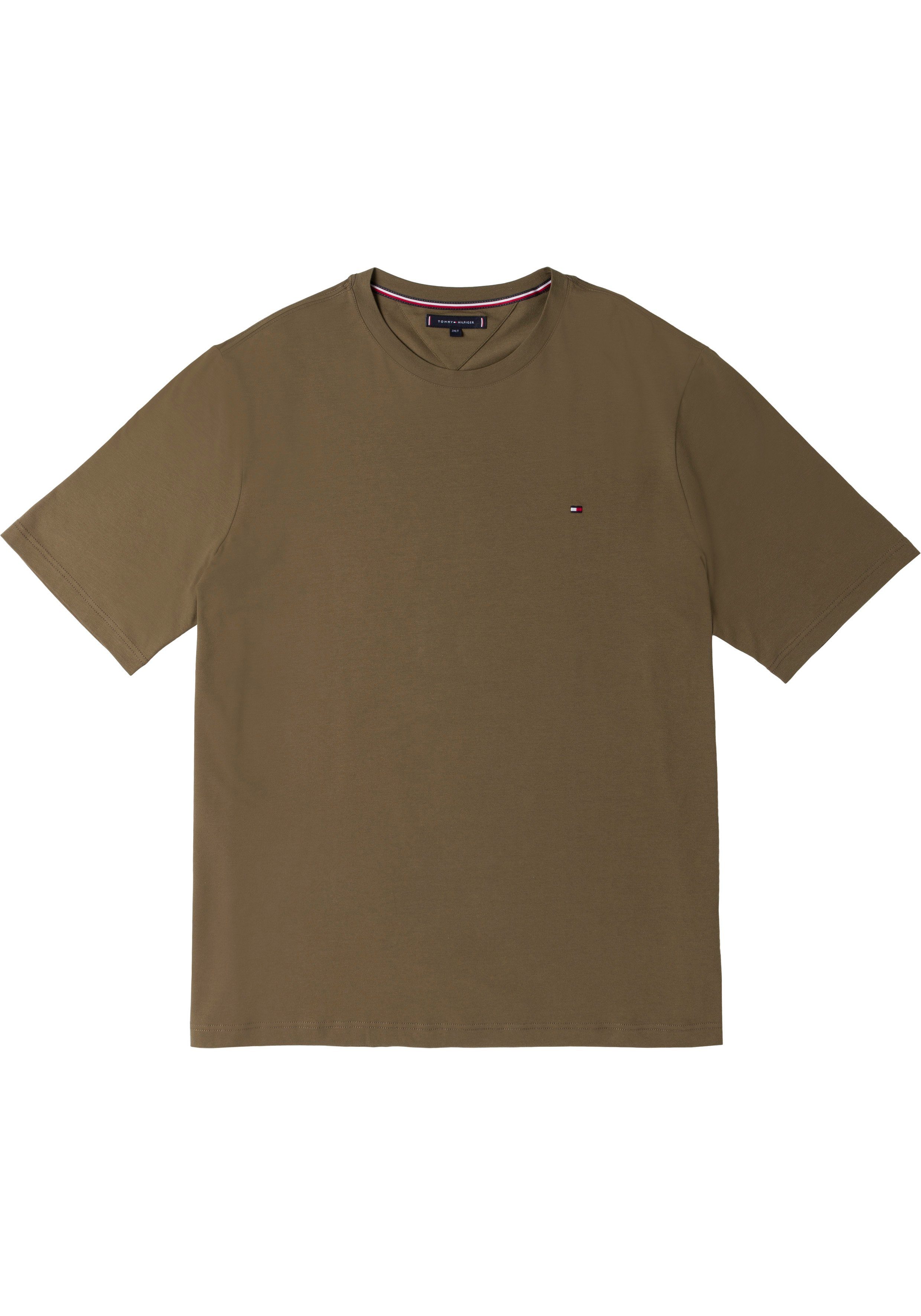 Tommy Hilfiger Big & Tall T-Shirt (1-tlg) mit Tommy Hilfiger Markenstreifen innen im Ausschnitt grün