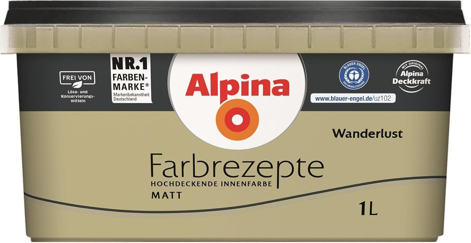 Alpina Wandfarbe Farbrezepte Wandfarbe 1 Liter hochdeckend Farbwahl Matt Alpina