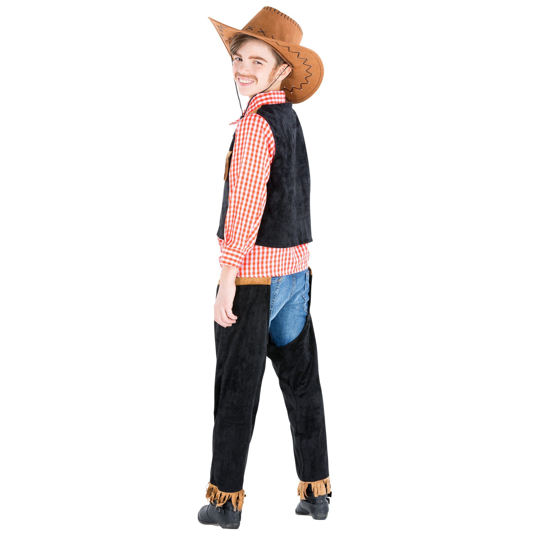 dressforfun Cowboy-Kostüm Jungenkostüm Cowboy Jimmy, Klassische Cowboy-Chap-Hose