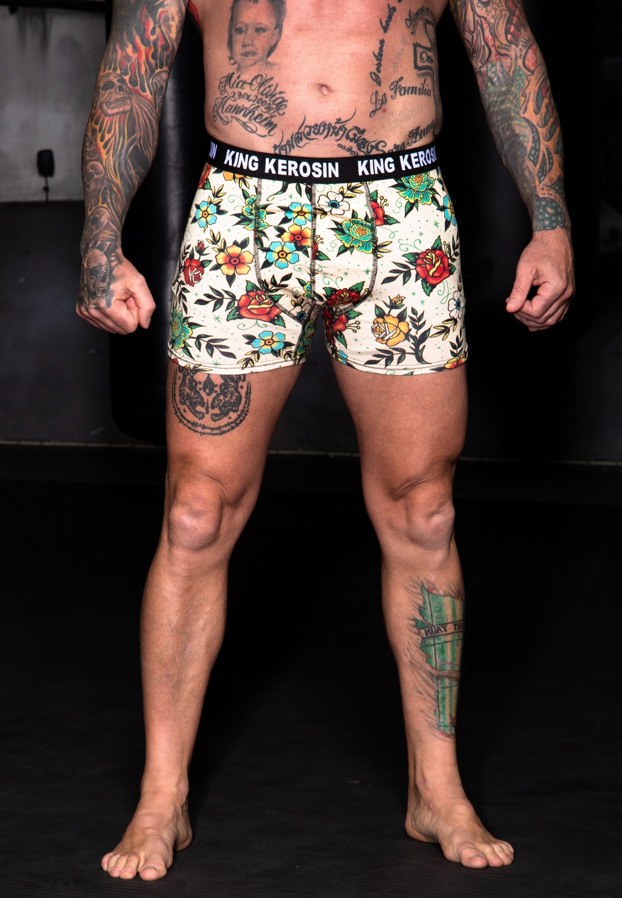 KingKerosin Boxershorts Tattoo Flowers