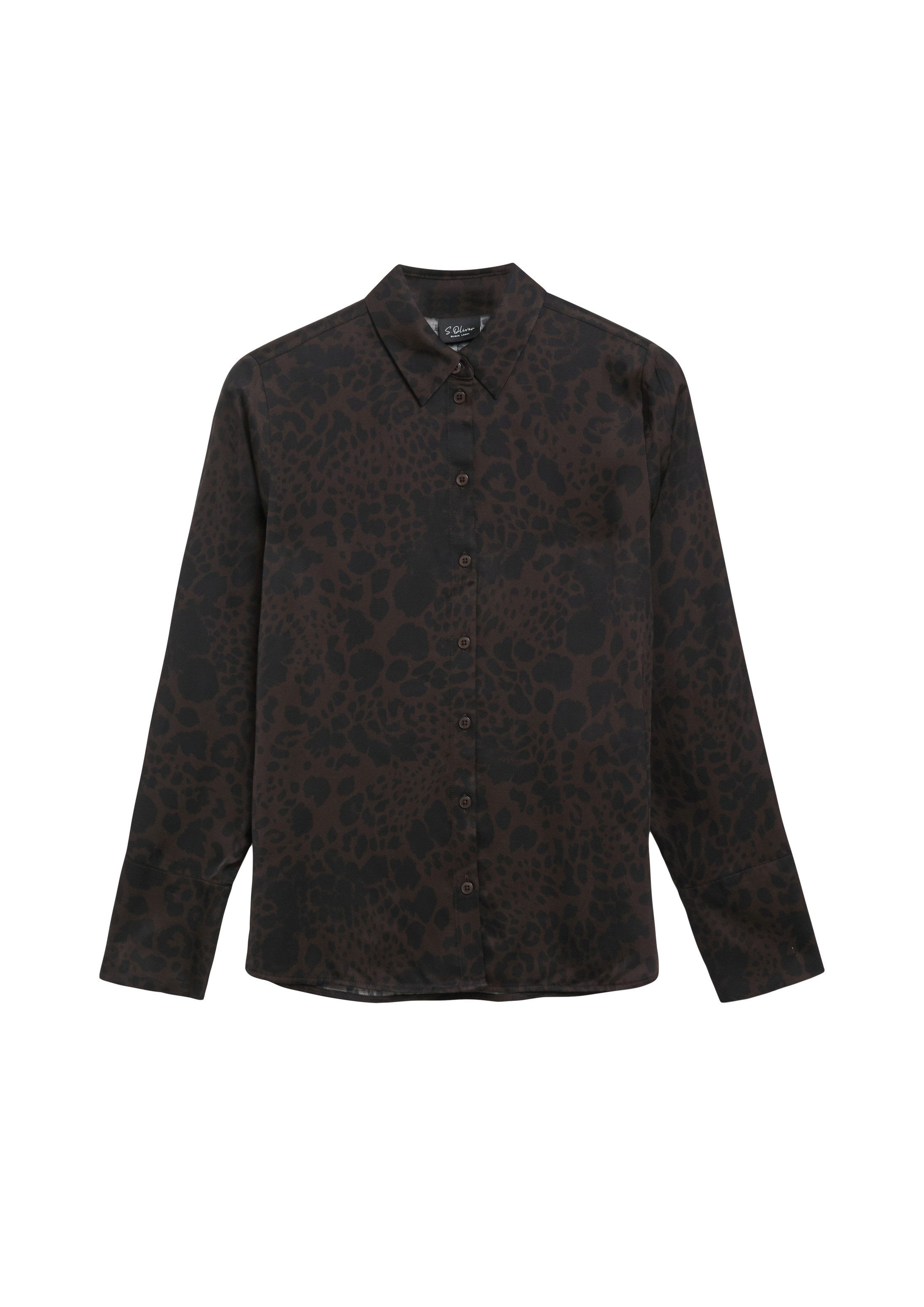 s.Oliver Langarmbluse Bluse Leicht glänzende Bluse mit Falten-Detail