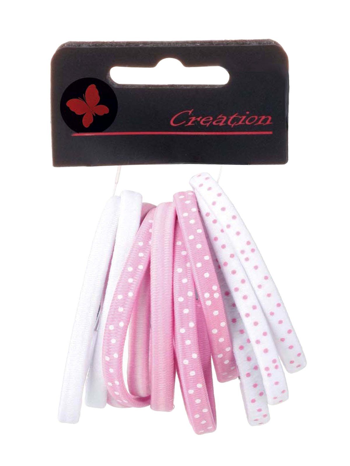 Haargummi mit rosa Metallclip 12er-Pack Kosmetex Farb-Mix Haargummis