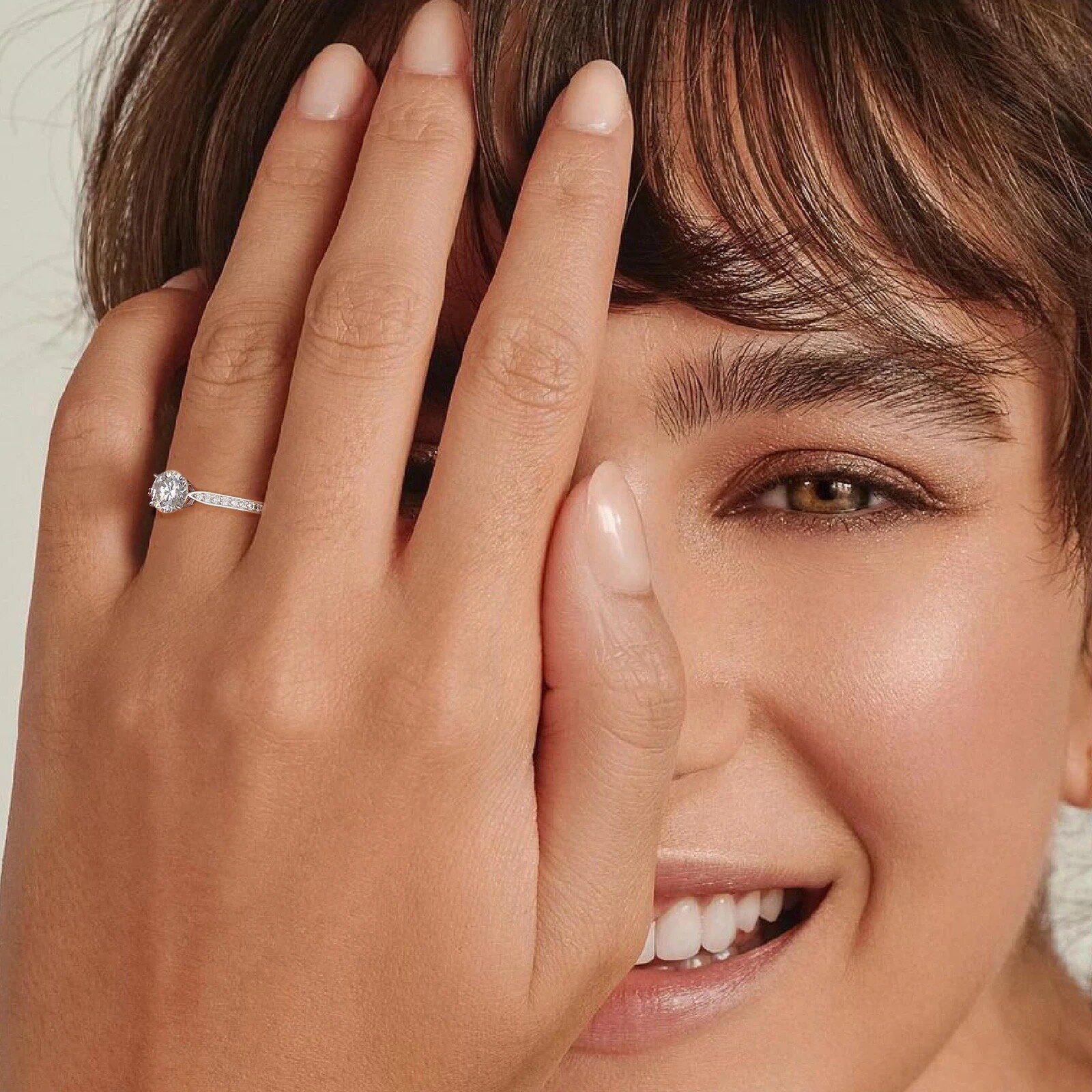 ROUGEMONT Diamantring Funkelnder Damen Solitär Moissanit Damenring mit 1,0 günstig online kaufen