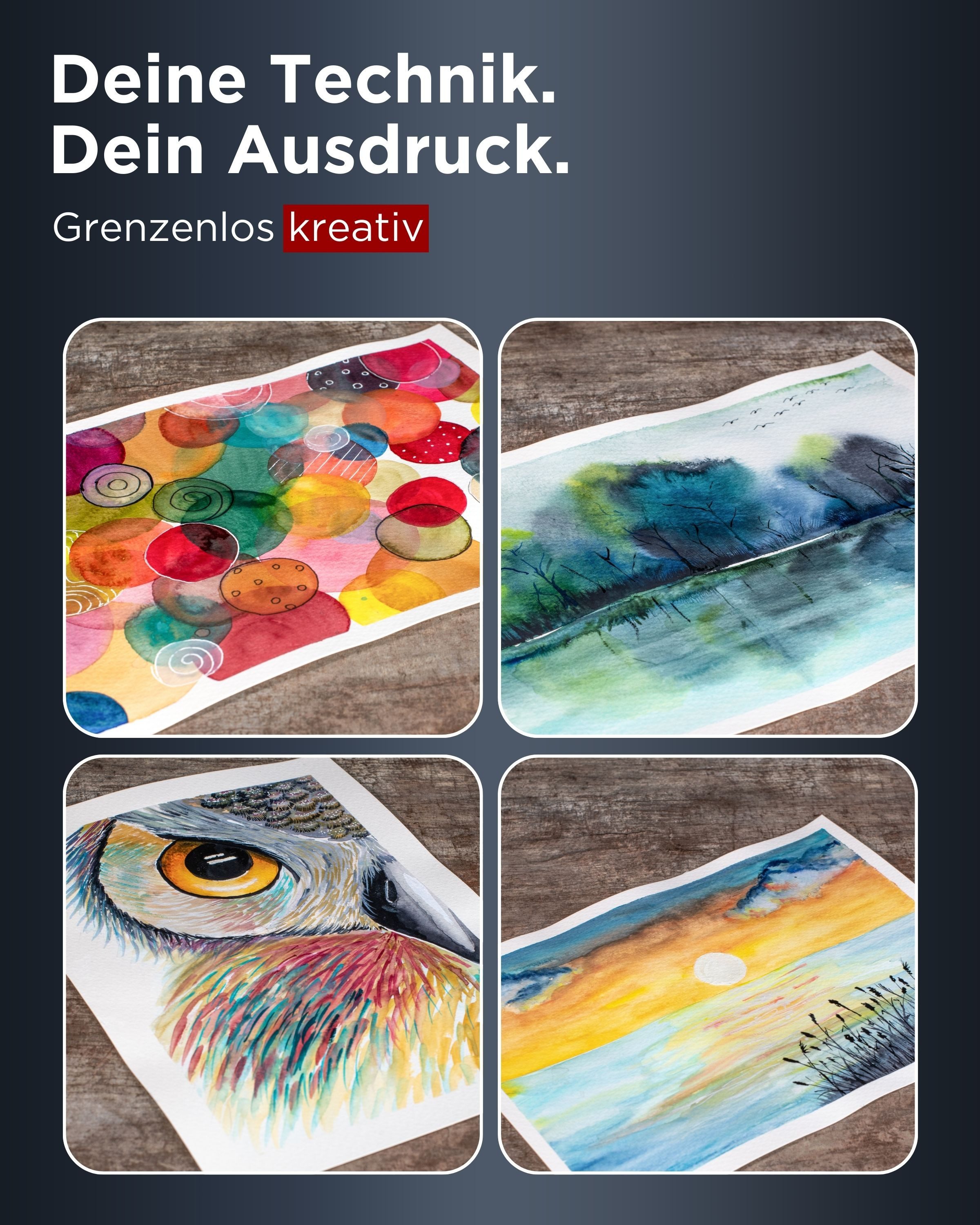 LIEBERGE Aquarellpapier Premium Postkarten A6 300g – made in Germany – 25 Blatt verleimt, 300g/m², grobes Feinkorn, verleimt, Postkarten-Vordruck – Bild 4 von 5