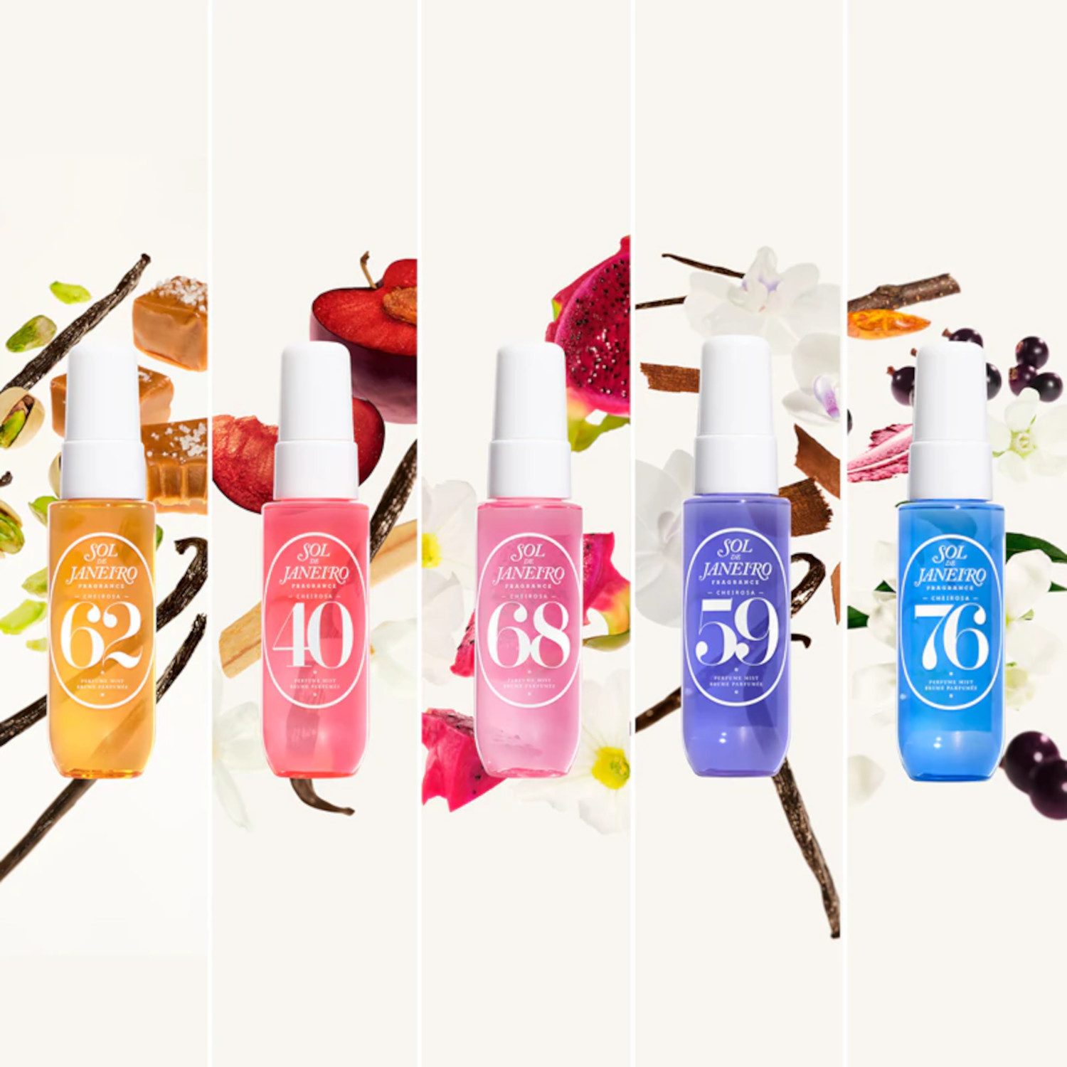 Sol de Janeiro Pflege-Geschenkset Sol de Janeiro Spritz the Season Cheirosa Perfume Mist Set 5 x 30 ml, 5-tlg., Limited Edition 5 x 30 ml Körper & Haar Layering-Set