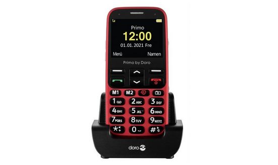 Doro PRIMO by DORO 368 rot Handy Seniorenhandy (2.3 Zoll, 3 MP Kamera, Kardiomessfunktion für Puls, Blutdruck und Blutsauerstoff, GPS & WiFi Ortungsfunktion, Großtasten)