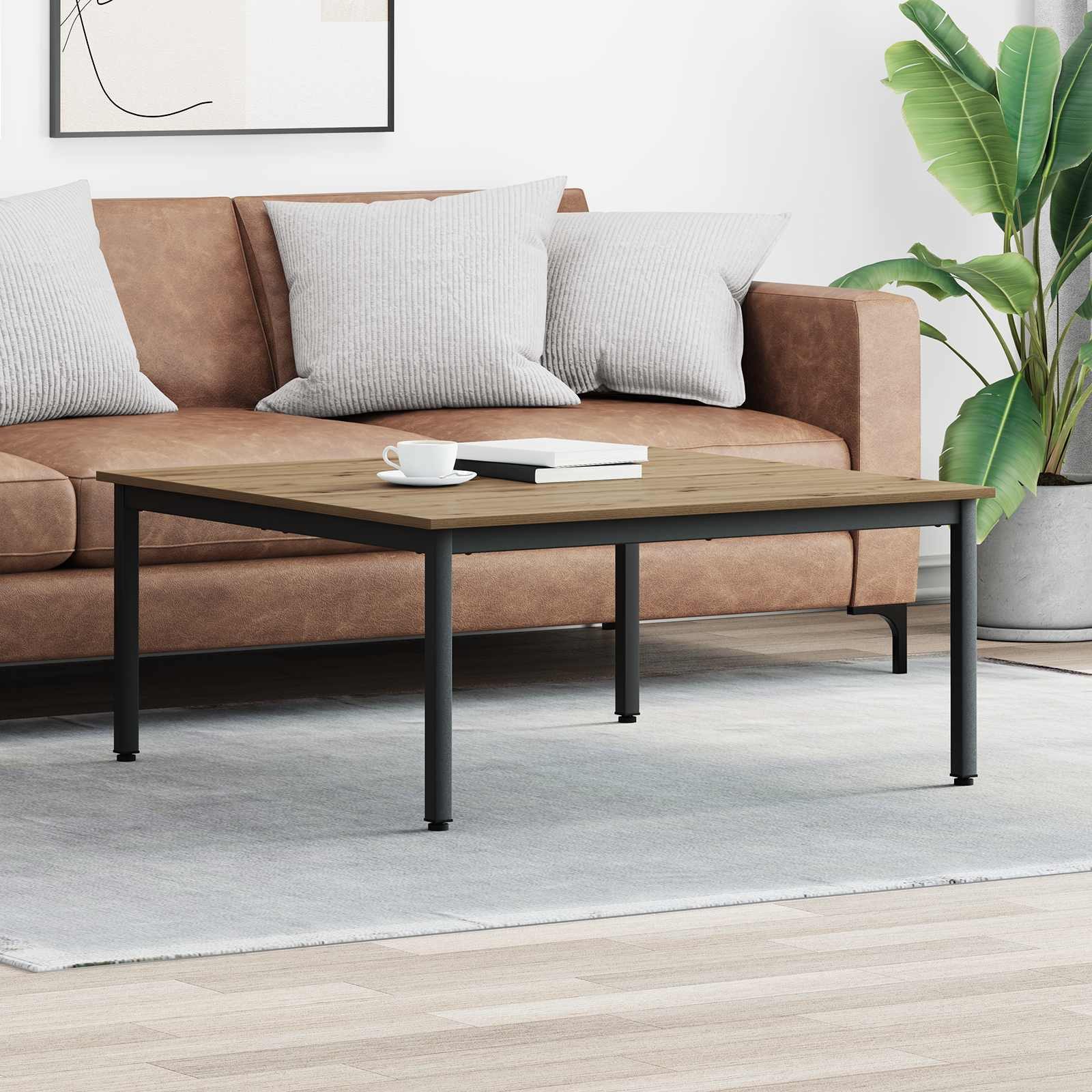 vidaXL Couchtisch Couchtisch Kunsthandwerk Eiche 100 x 100 x 45 cm Holzwerkstoff (1-St)