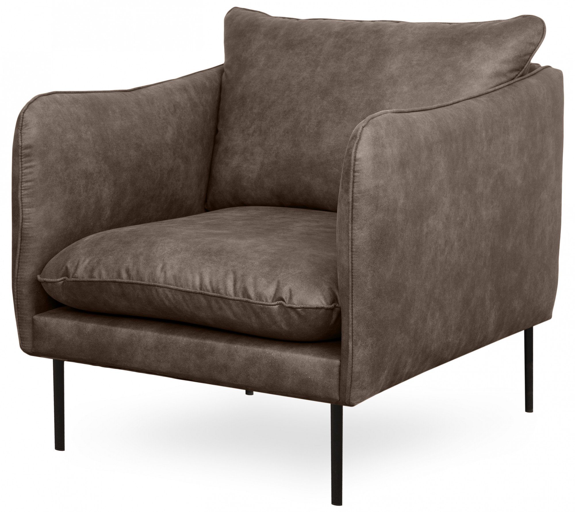 andas Sessel Skalle, minimalistisches Design auf Metallfüßen schlanken