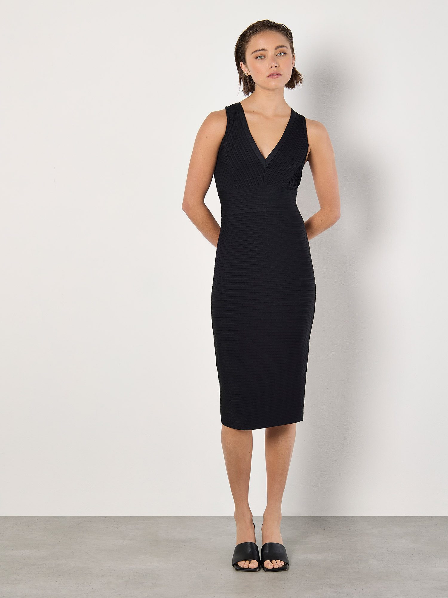 Apricot Midikleid Figurbetontes Midikleid, in Rippoptik günstig online kaufen
