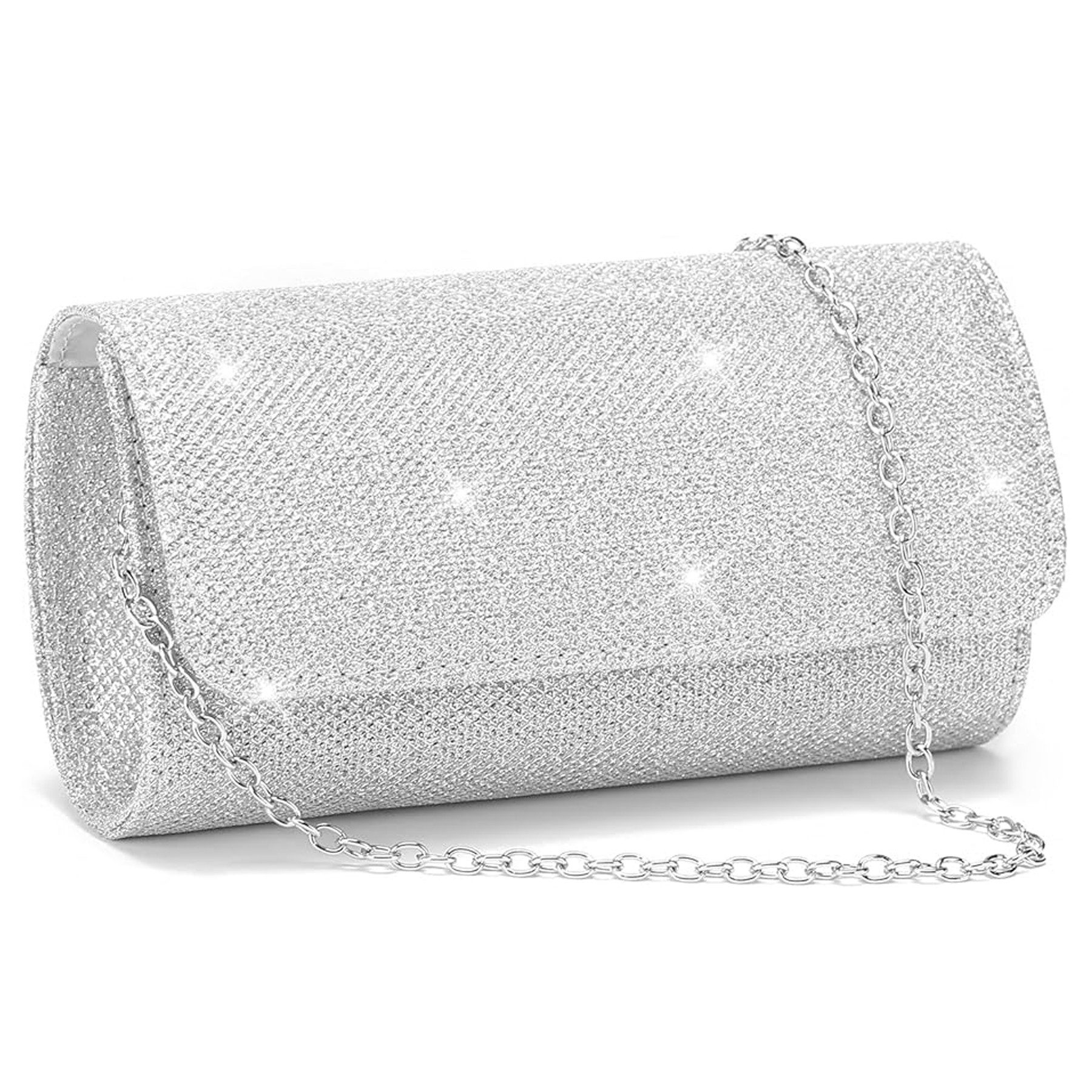 Keyura Abendtasche Damen Clutch Glitzer Abendtasche mit Abnehmbarer Kette (Elegante Kettentasche Crossbody Schultertasche, für Hochzeit, Party, Date, Ball, Festliche Anlässe)