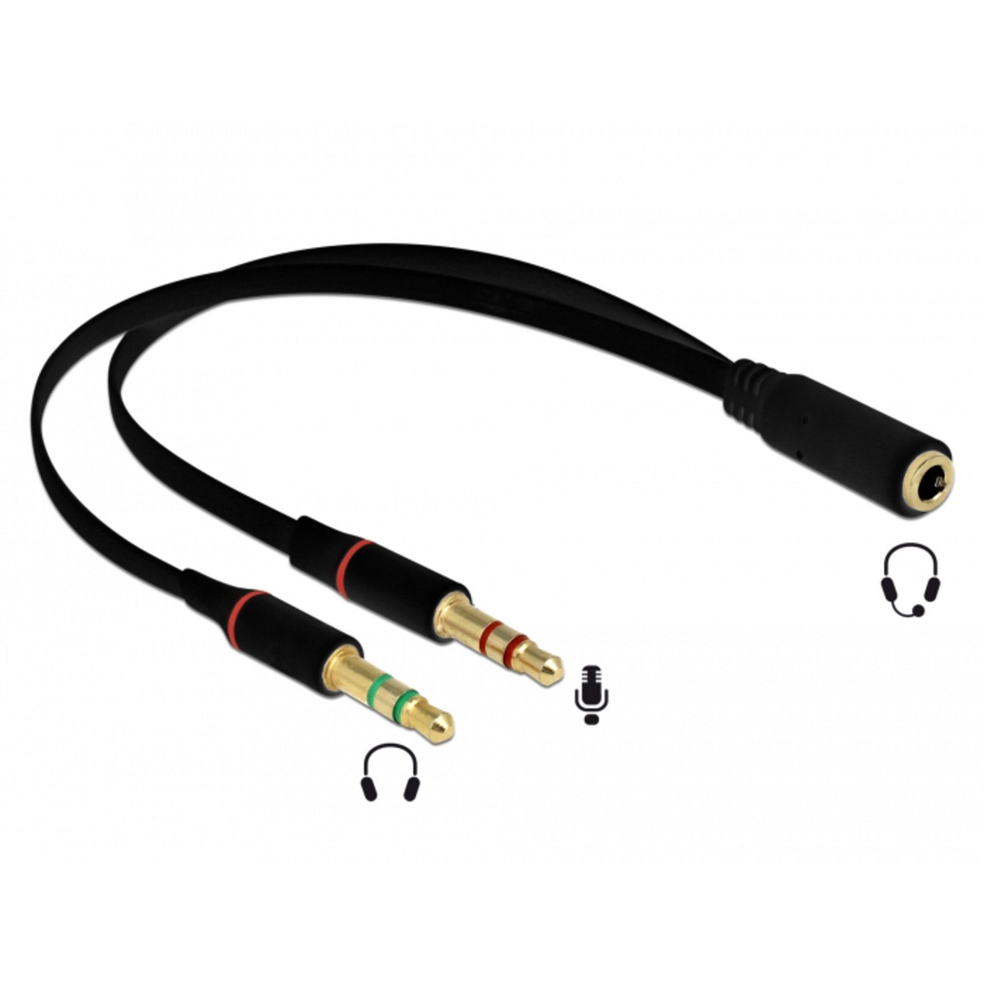 DeLOCK Headset Adapter 1x3,5 Klinkenbuchse > 2x3,5 Audio-Kabel