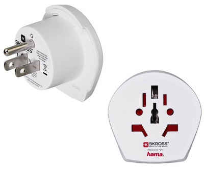 Hama »SKROSS Reise-Stecker Strom-Adapter World > US Euro EU D DE IT UK auf USA Japan Weiß« Stromadapter, viele versch. Länder