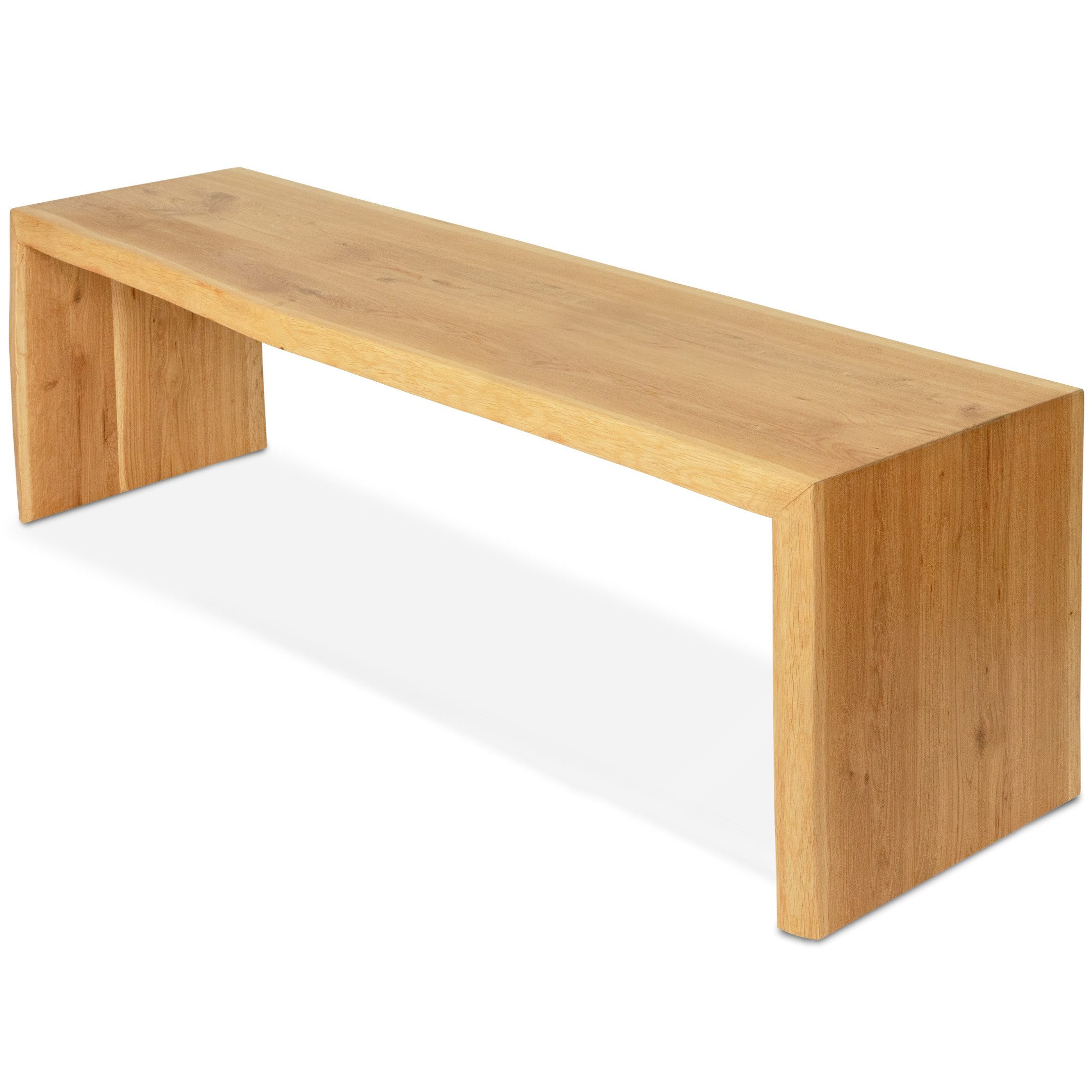 holz4home® Sitzbank Massivholzbank Eiche mit Baumkante I Echtholz Holzbank ohne Lehne, Minimalistisches Design