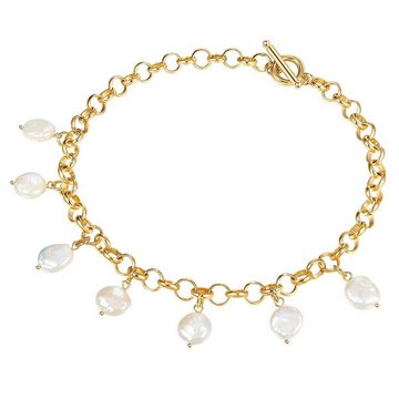 Lulu & Jane Collier Kette gelbgold Süßwasser-Zuchtperle weiß