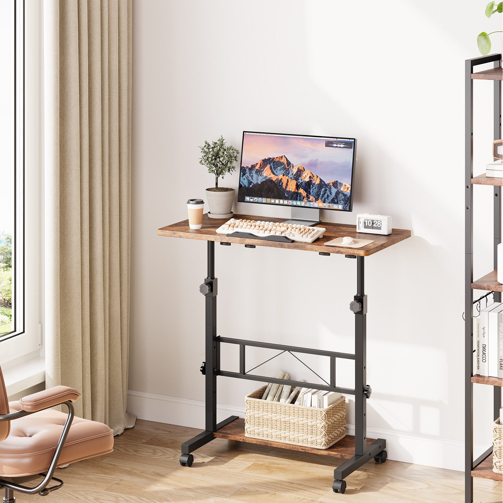 OUNUO Stehpult höhenverstellbar Computertisch 80x40cm mit neigbar Tischplatte