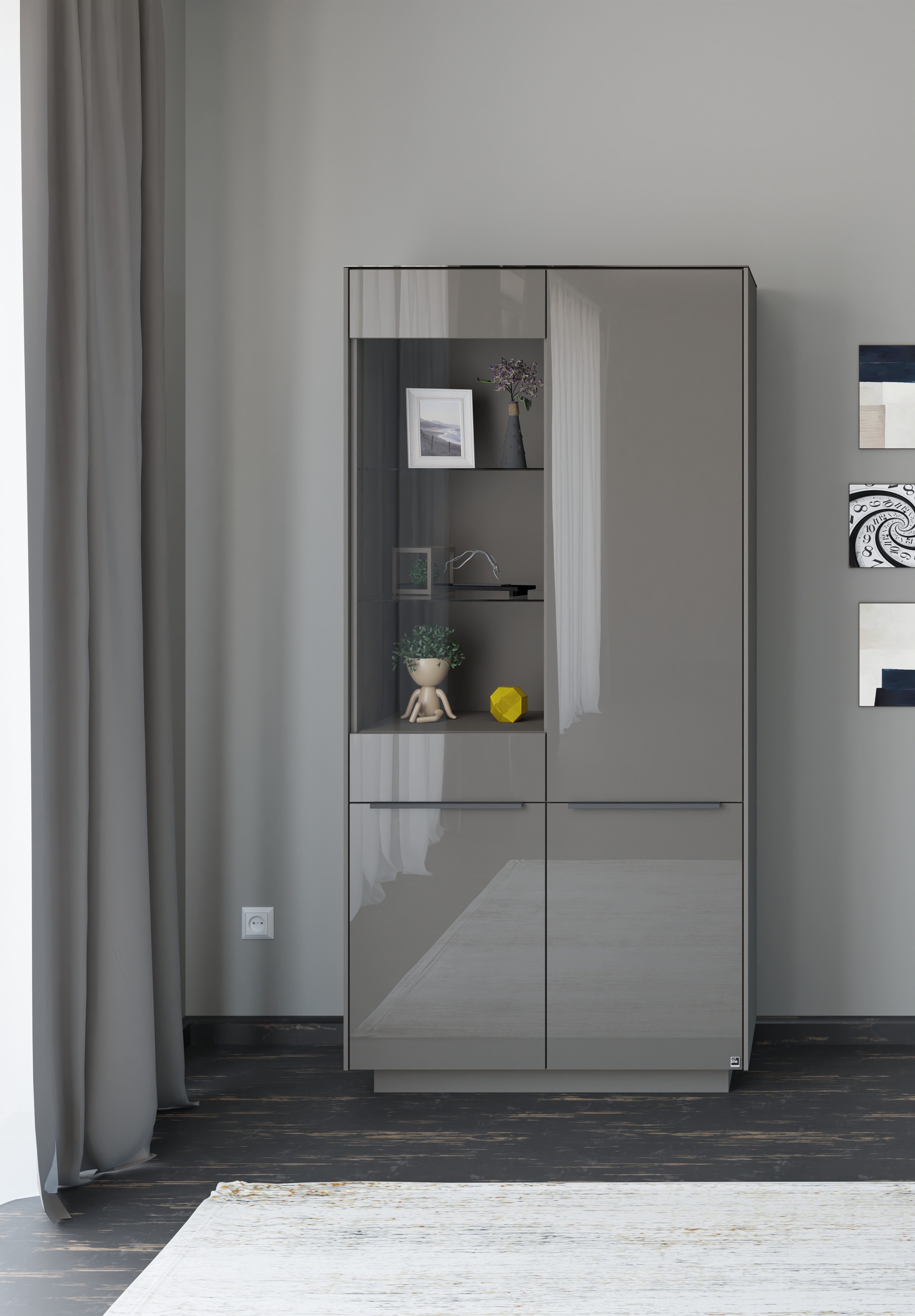 set one by Musterring Standvitrine Reno (1-St) Mit Sockel in diversen Farben, 193 cm Höhe & Farbauswahl