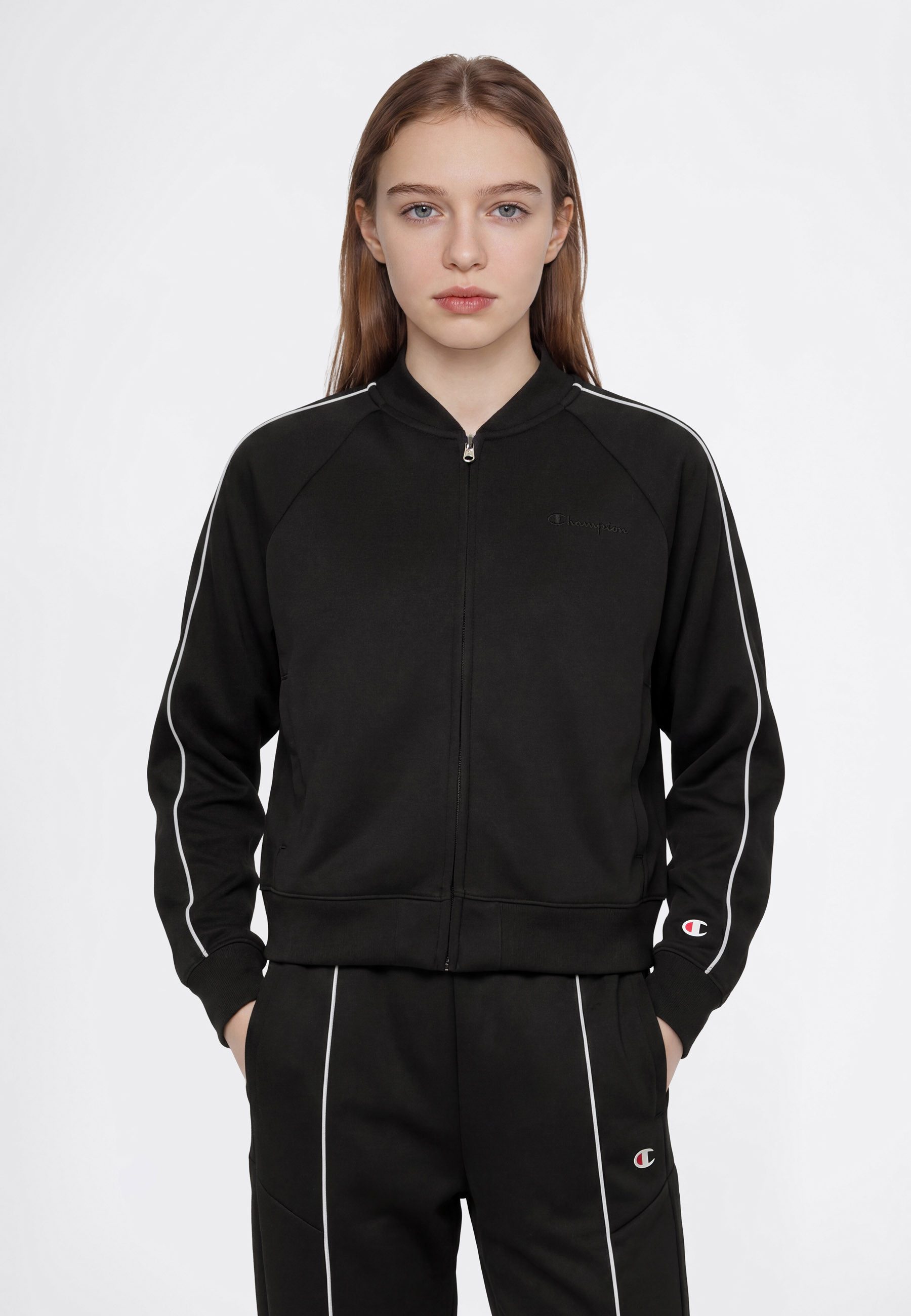 Champion Sweatjacke SPORTWEAR ZIP-UP Loose Fit mit durchgehendem Reißverschluss, für Kinder geeignet, aus Polyester