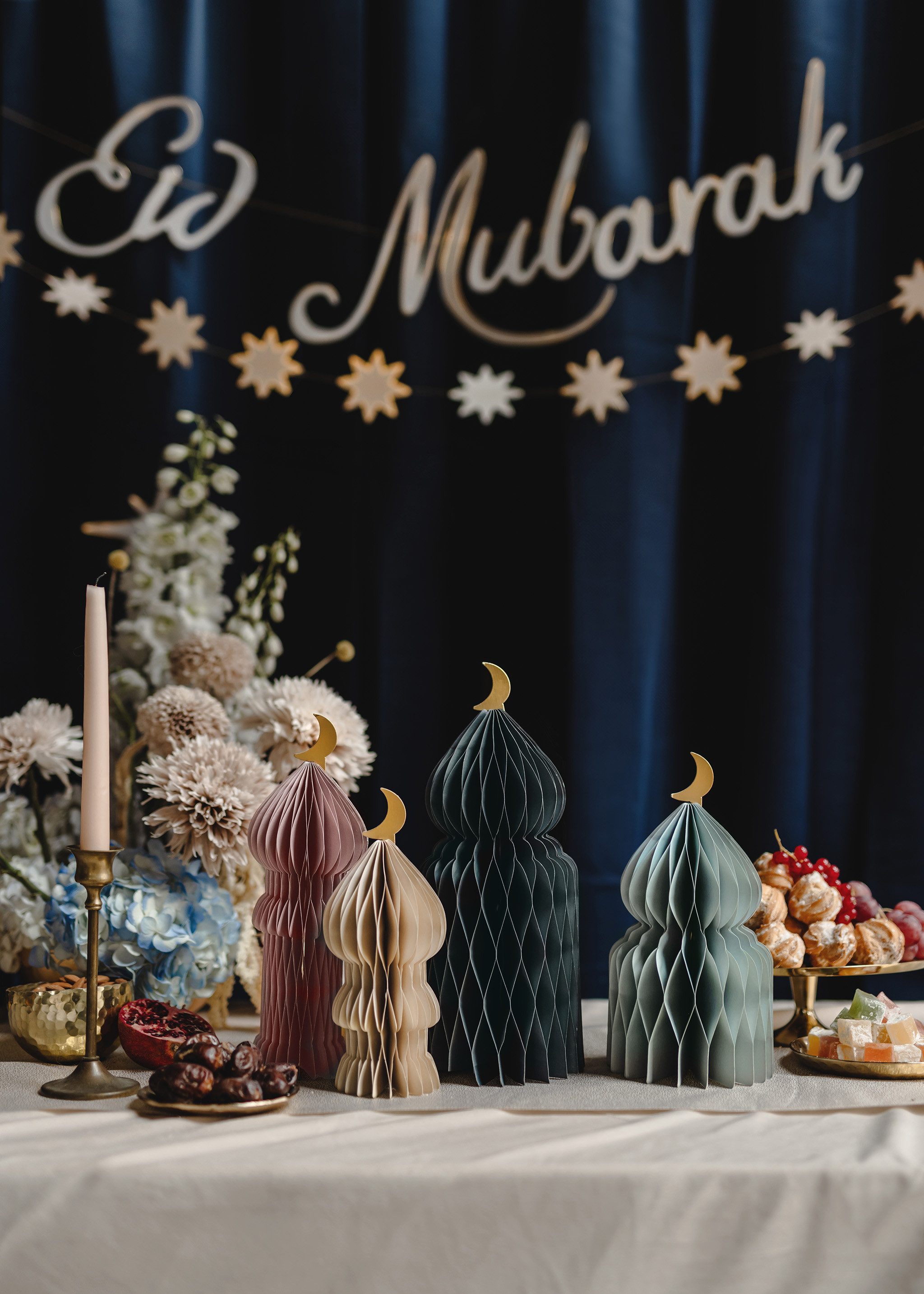 partydeco Wabenball, Papierwaben Deko Moschee mit Halbmond 22-33cm Wabenfig günstig online kaufen