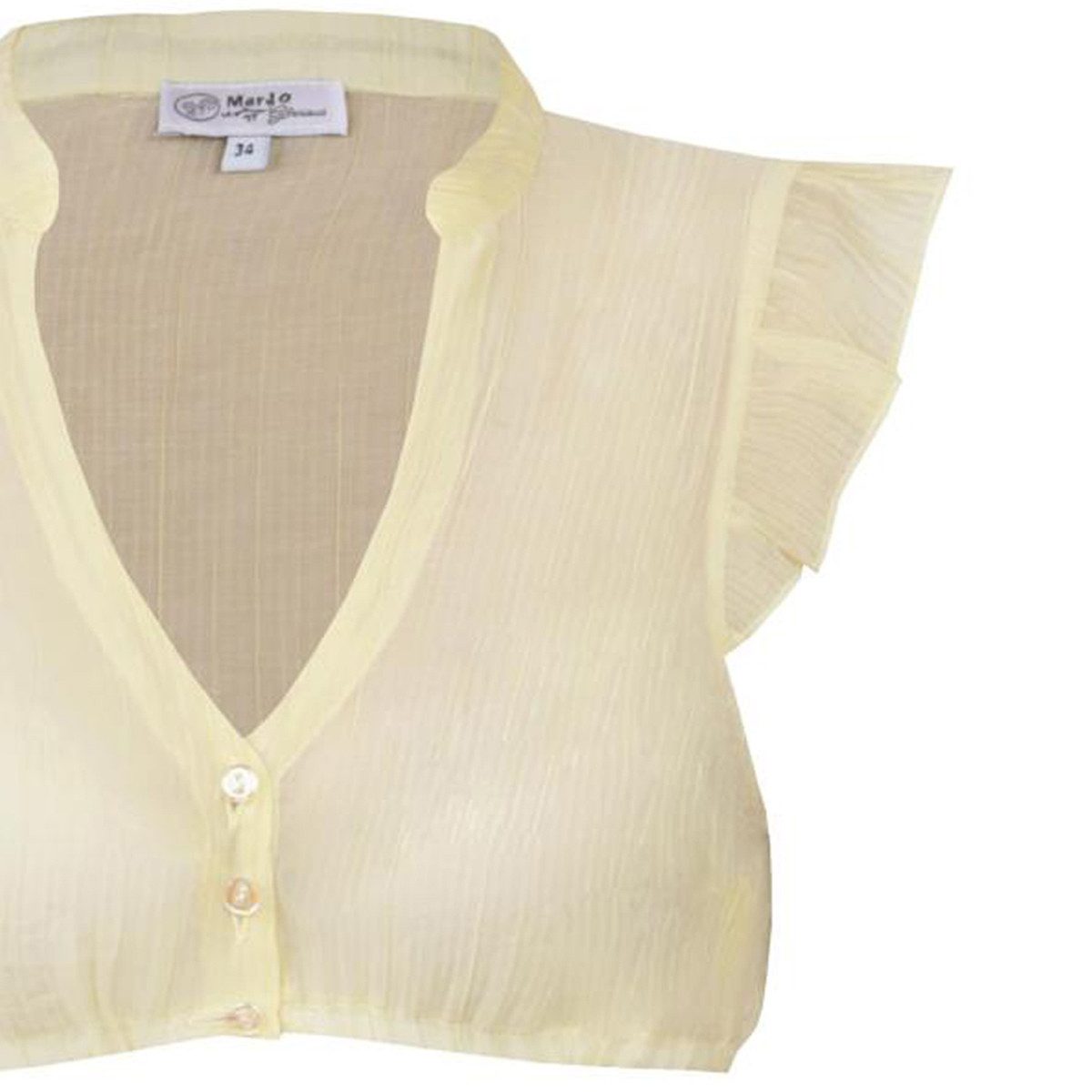 MarJo Dirndlbluse Damen 'Waldbrunn' Flügelarm, Zitrone günstig online kaufen