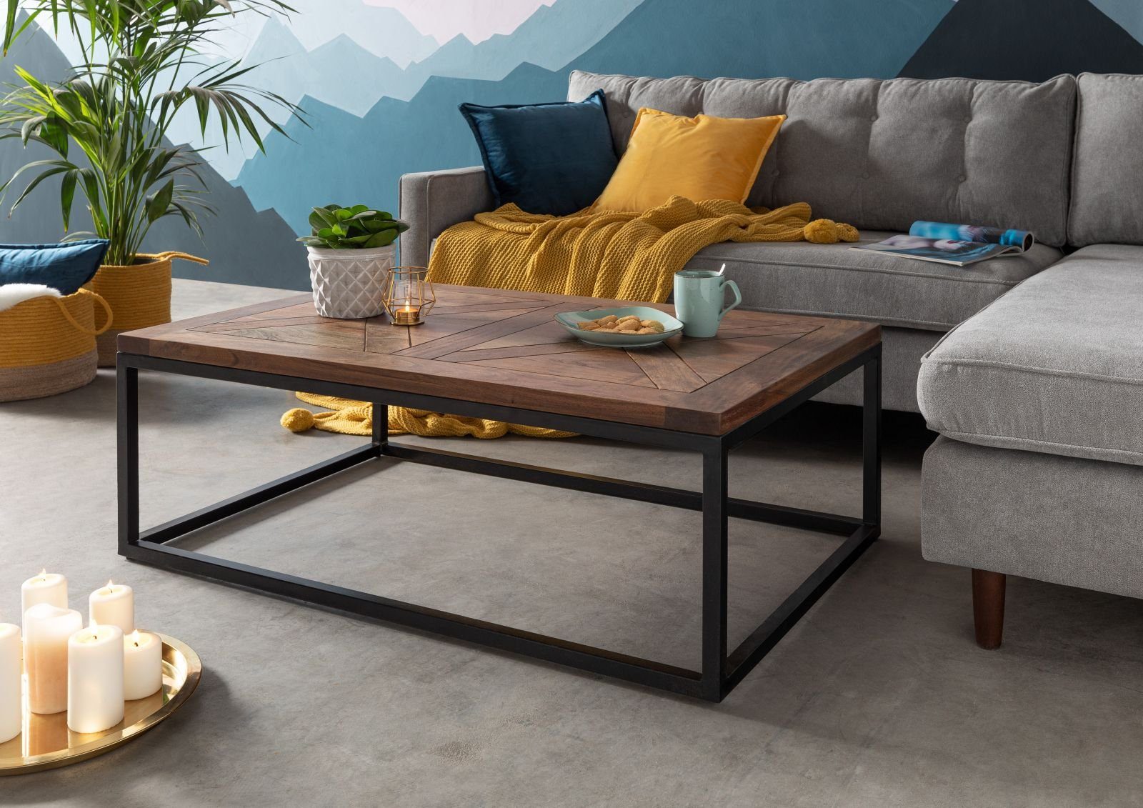 Massivmoebel24 Couchtisch LOUNGE COLLECTION (110x70x40 Akazie günstig online kaufen