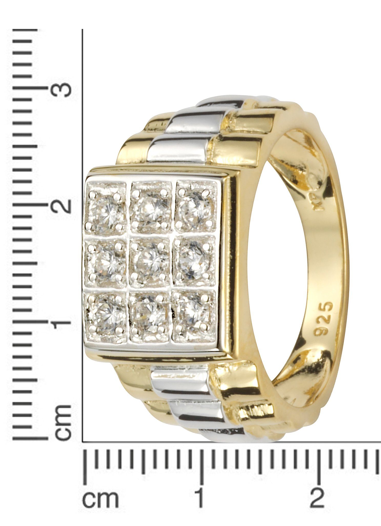Firetti Fingerring Schmuck Geschenk Silber 925 Herrenring Silberring Siegelring Pavé, mit Zirkonia (synth)