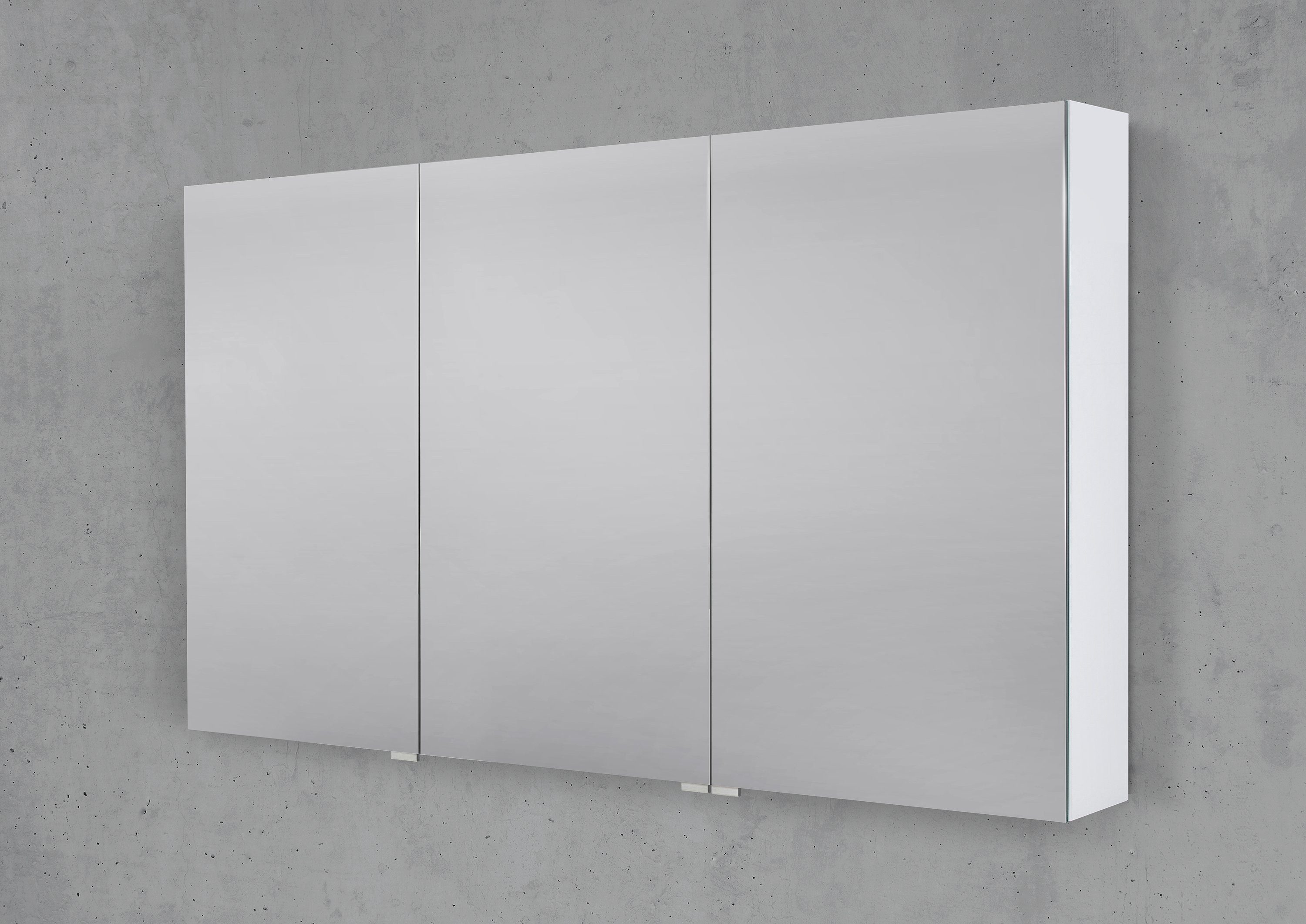 Intarbad Badezimmerspiegelschrank 120 cm 3 Türig ohne Beleuchtung Halifax Eiche Tabak Waschtisch