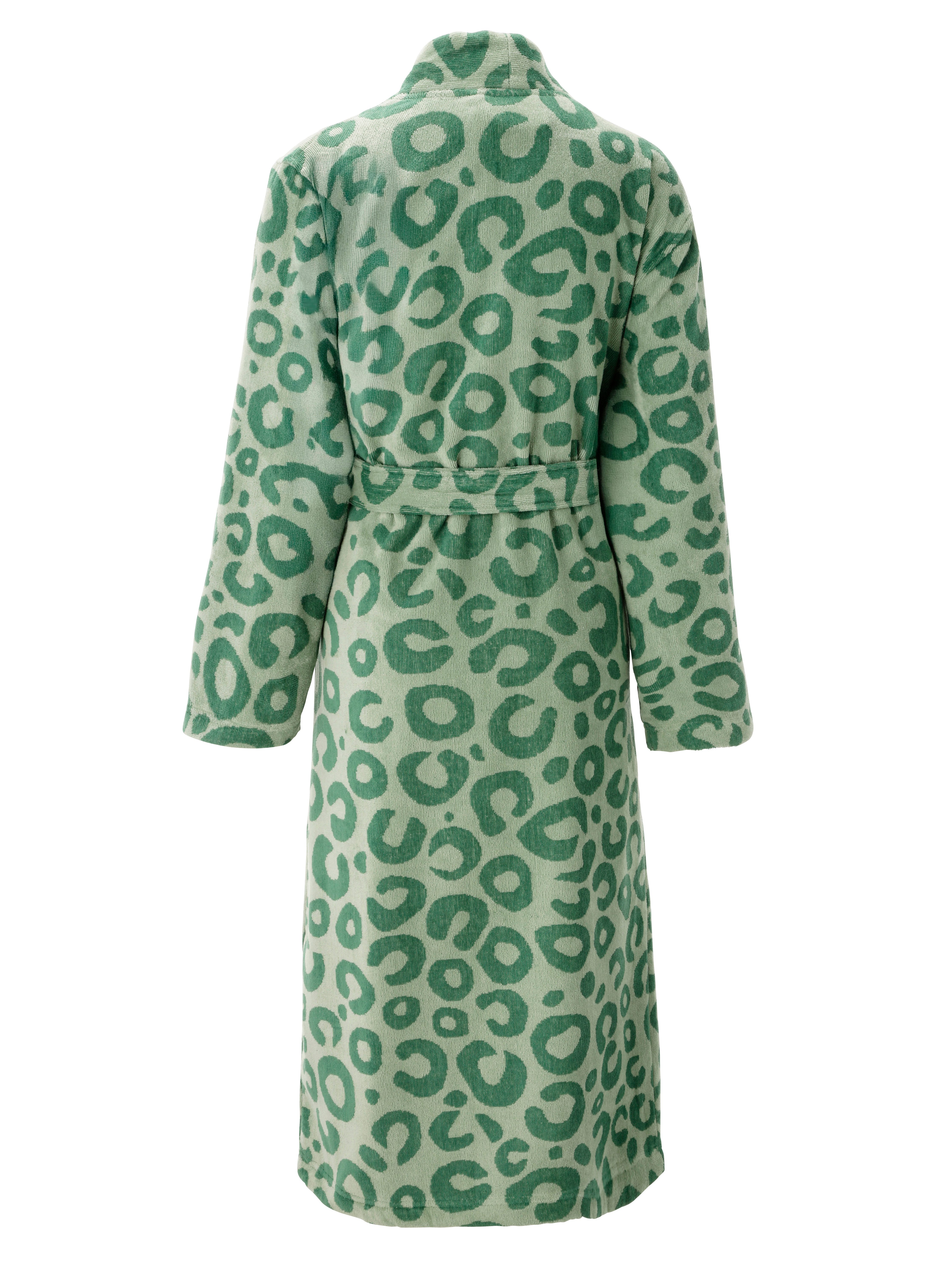 OTTO home Unisex-Bademantel Anna Leo, ideal für Sauna & Spa, Hotelbademantel, Morgenmantel, Langform, Walkfrottee, Kimono-Kragen, Gürtel, für Damen & Herren, mit Taschen, S-3XL, trendiger Animal Print