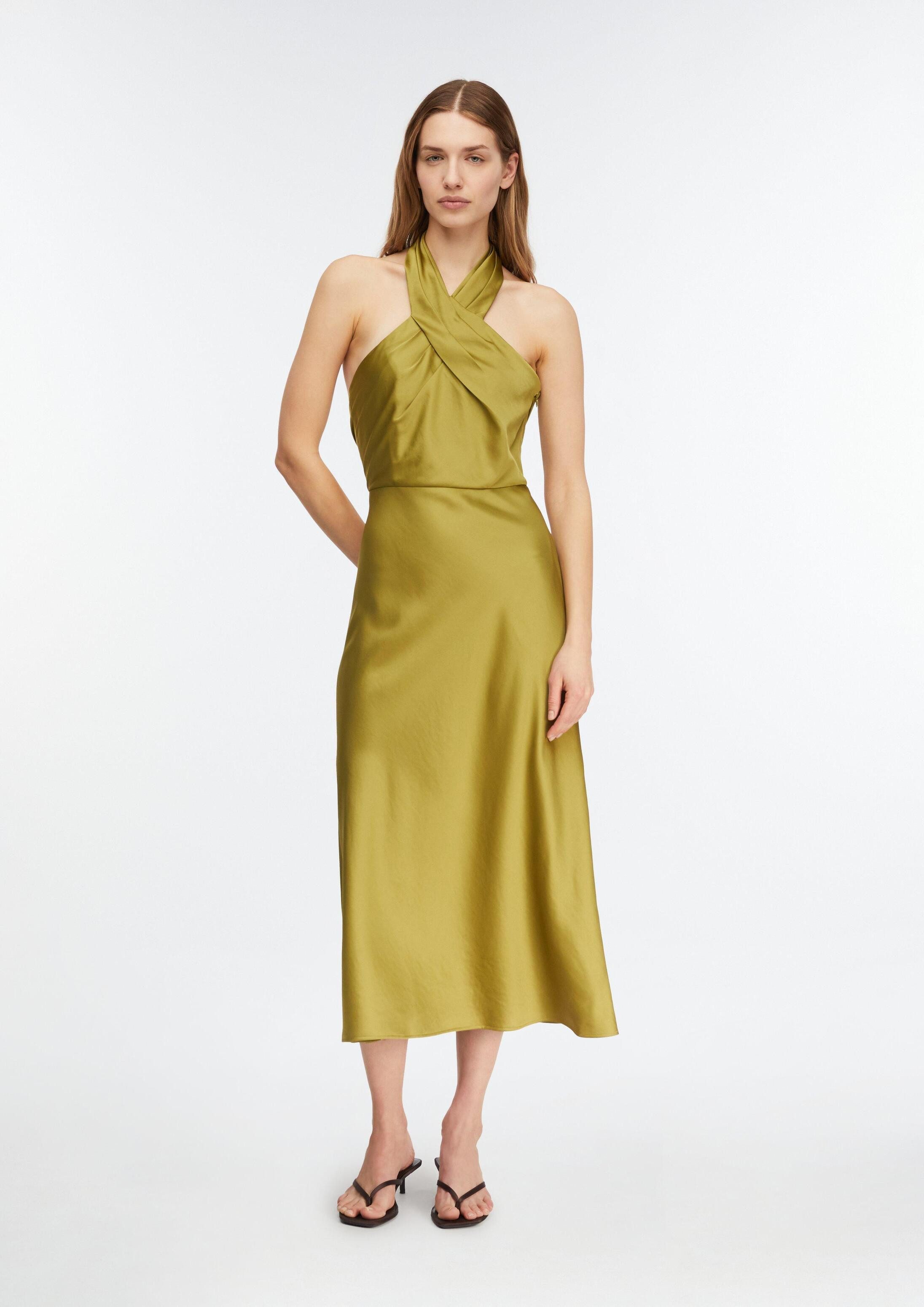 comma Midikleid Kleid Satinkleid mit Neckholder
