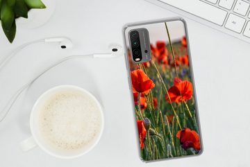 MuchoWow Handyhülle Blumen - Mohnblumen - Natur - Rot, Phone Case, Handyhülle Xiaomi Redmi 9T, Silikon, Schutzhülle