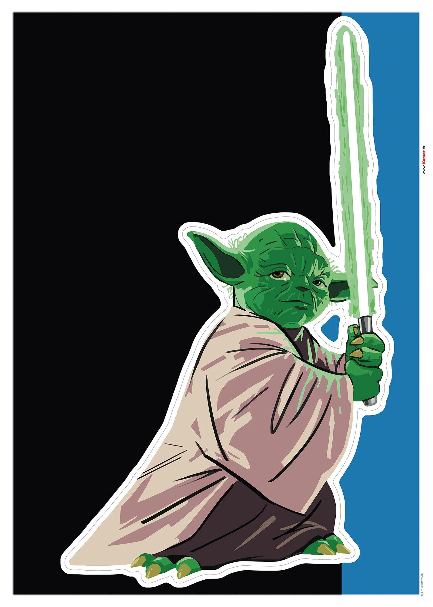 Komar Wandtattoo Star Wars Yoda training Session (1 St), Künstler: Disney, 50 x 70 cm (Breite x Höhe) - Kinderzimmer, Wandsticker