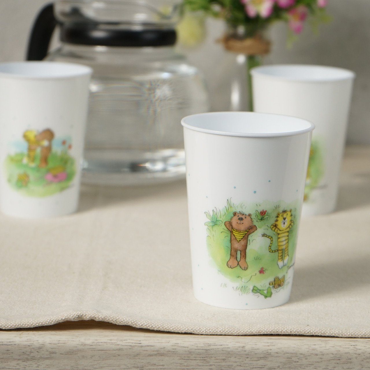 Geda Labels GmbH Kindergeschirr-Set Janosch kids 4er Set (4-tlg), PP, Weiß, 330ml, 4er Set
