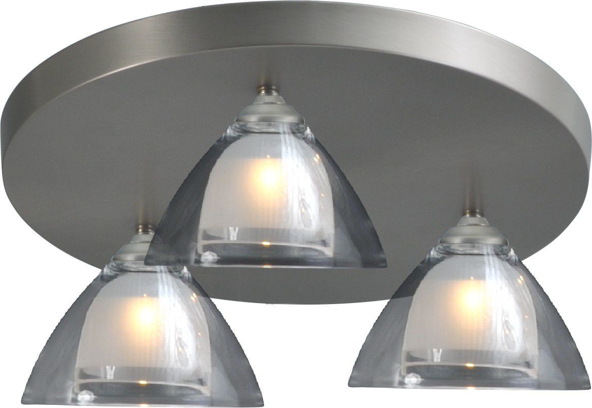 Licht-Erlebnisse Deckenstrahler CATERINA, LED fest integriert, Warmweiß, Deckenspot Nickel Küche 2700 K 1350 lm Glas Metall Deckenstrahler