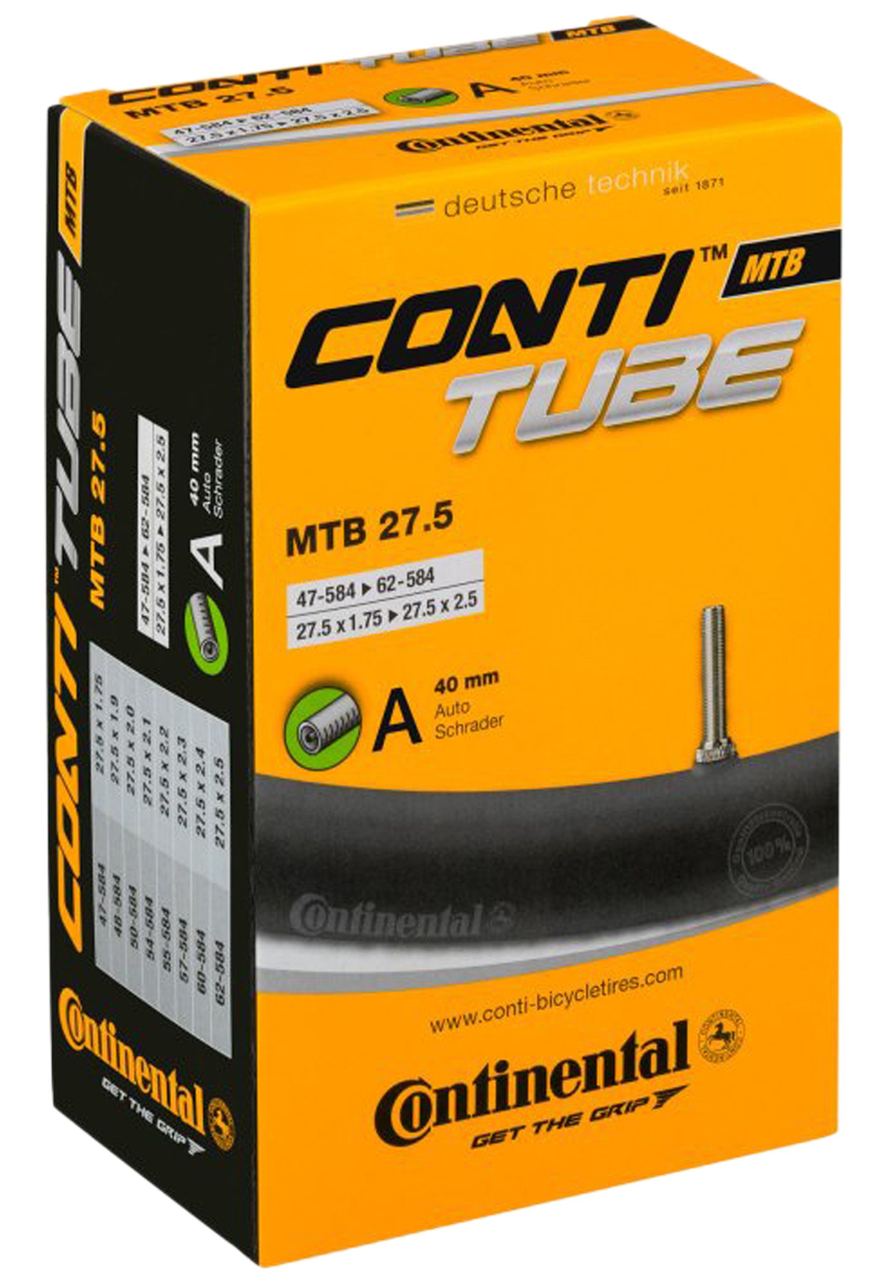 CONTINENTAL Fahrradschlauch Mtb 27.5, 27.5x1.75/2.40" 47/62-584 SV 42mm, (1-St)