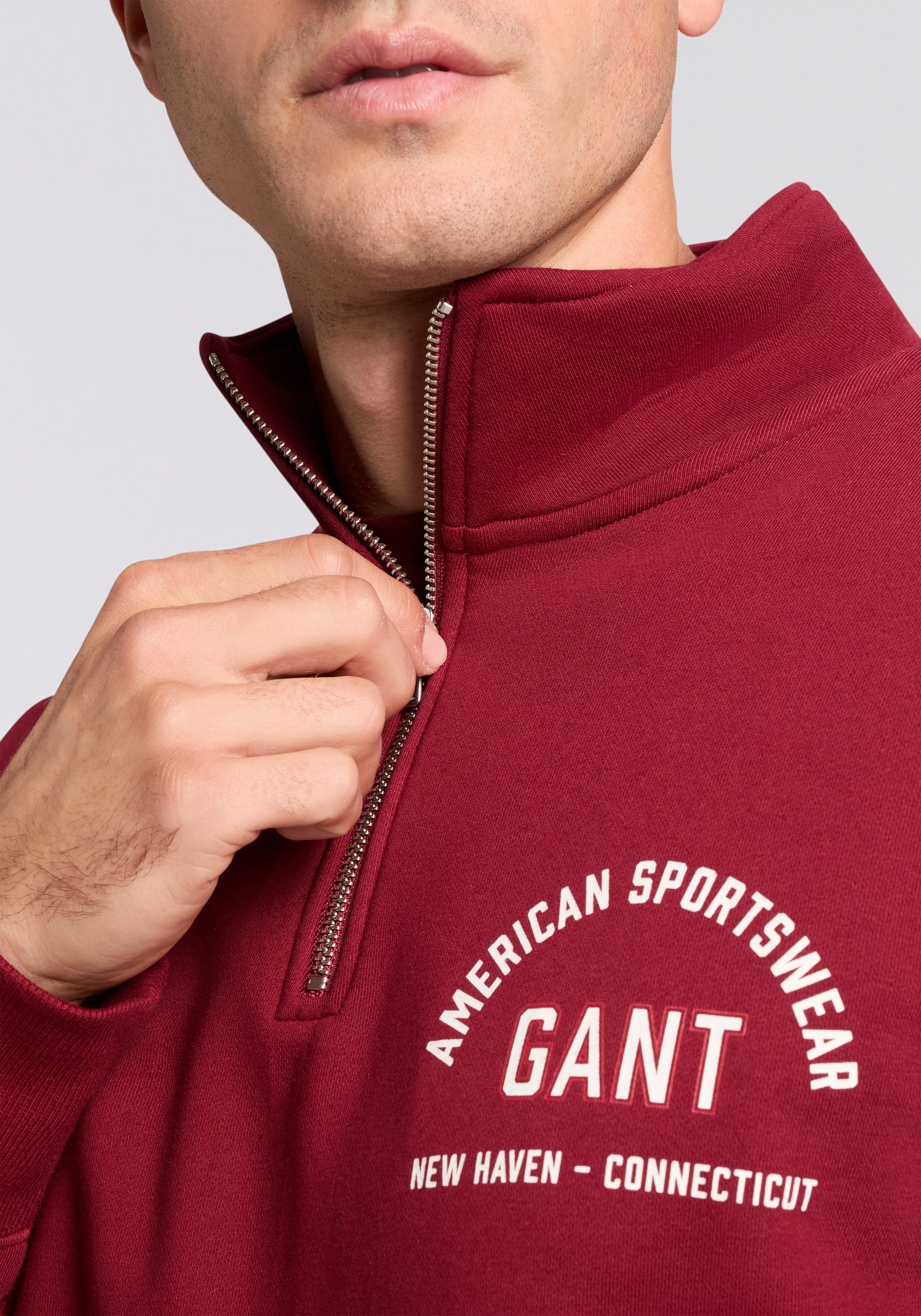 Gant Sweatshirt Stehkragen mit Reißverschluss