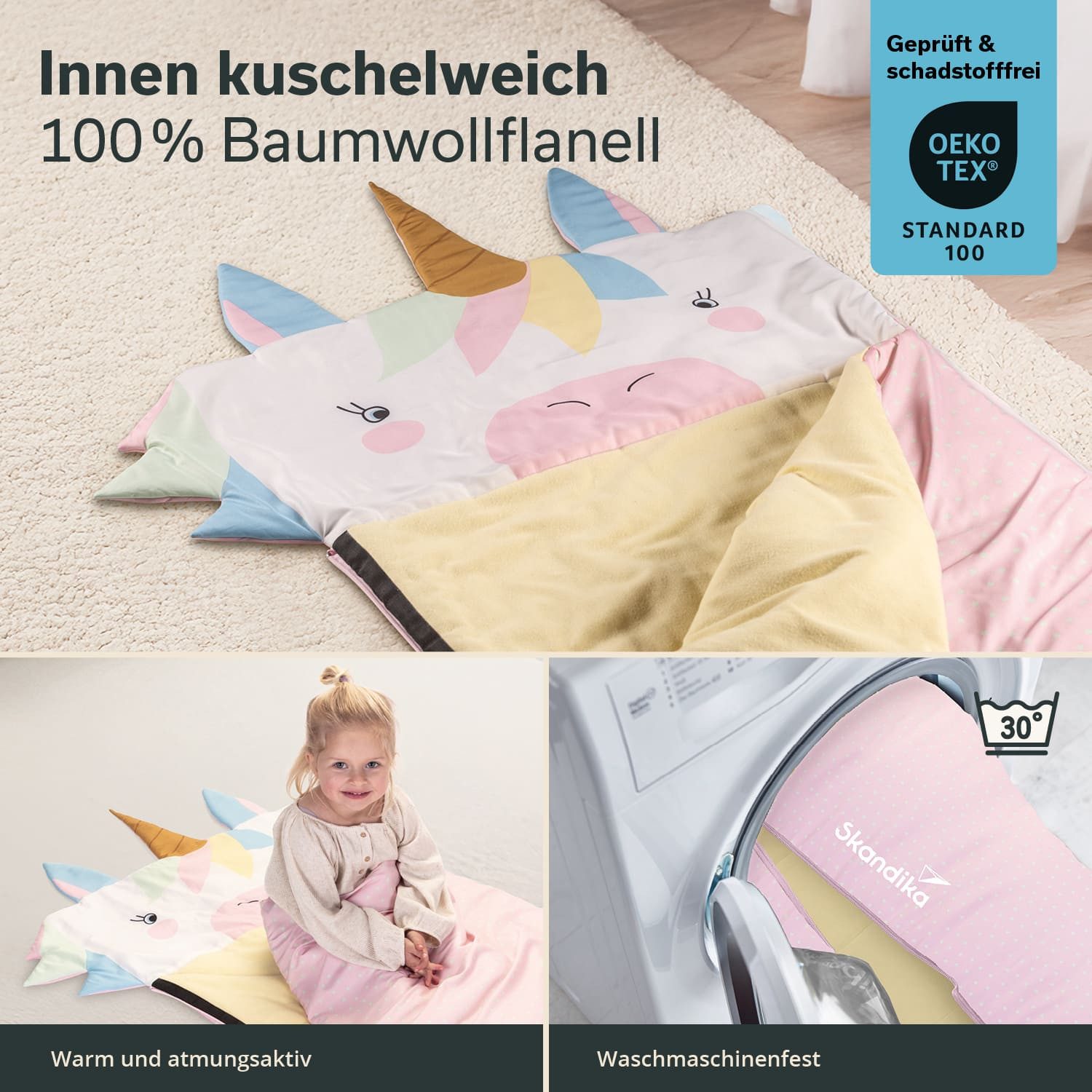Skandika Schlafsack Soti, Schlafsack für Kinder bis 150 cm, buntes Design E günstig online kaufen