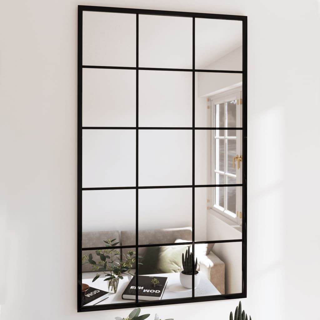 Vellora Fenster Wandspiegel Schwarz 100x60 cm günstig online kaufen