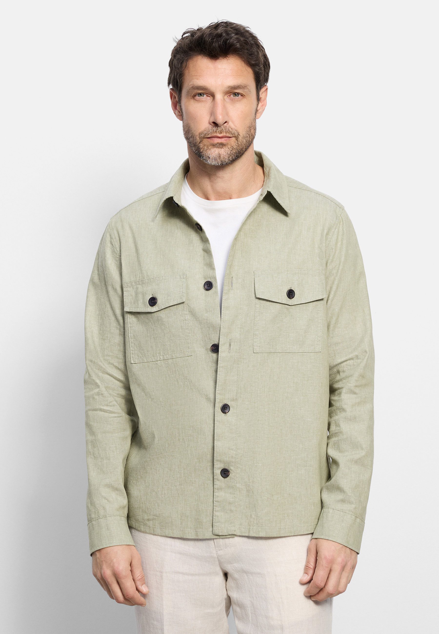 OLYMP Langarmhemd OLYMP Casual, Overshirt, Kent