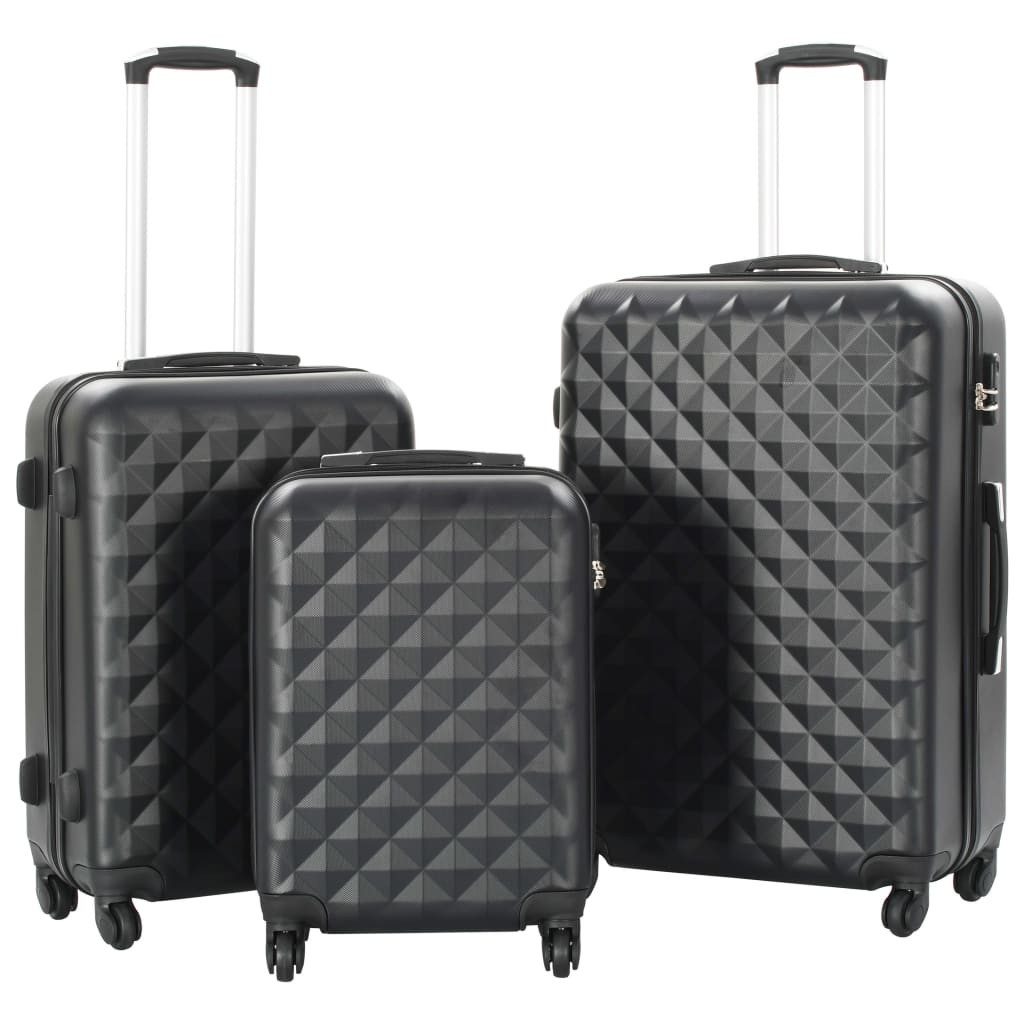 Trolley Schwarz - 3-teilig - Prisma Koffer Reisekoffer Hartschalenkoffer Troll