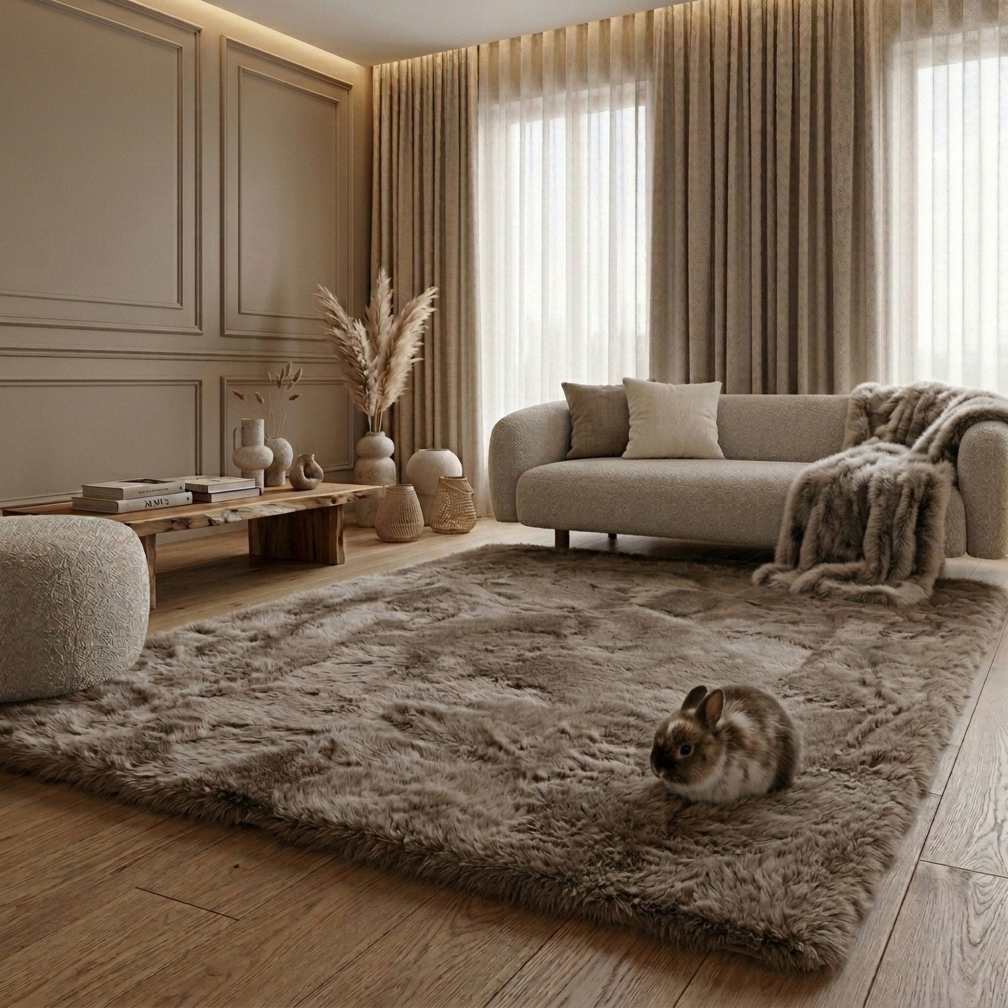 Consilio Concept Fellteppich Teppich Hasenfell Imitat HEAVEN Fell Hochflor rechteckig Höhe: 50 mm